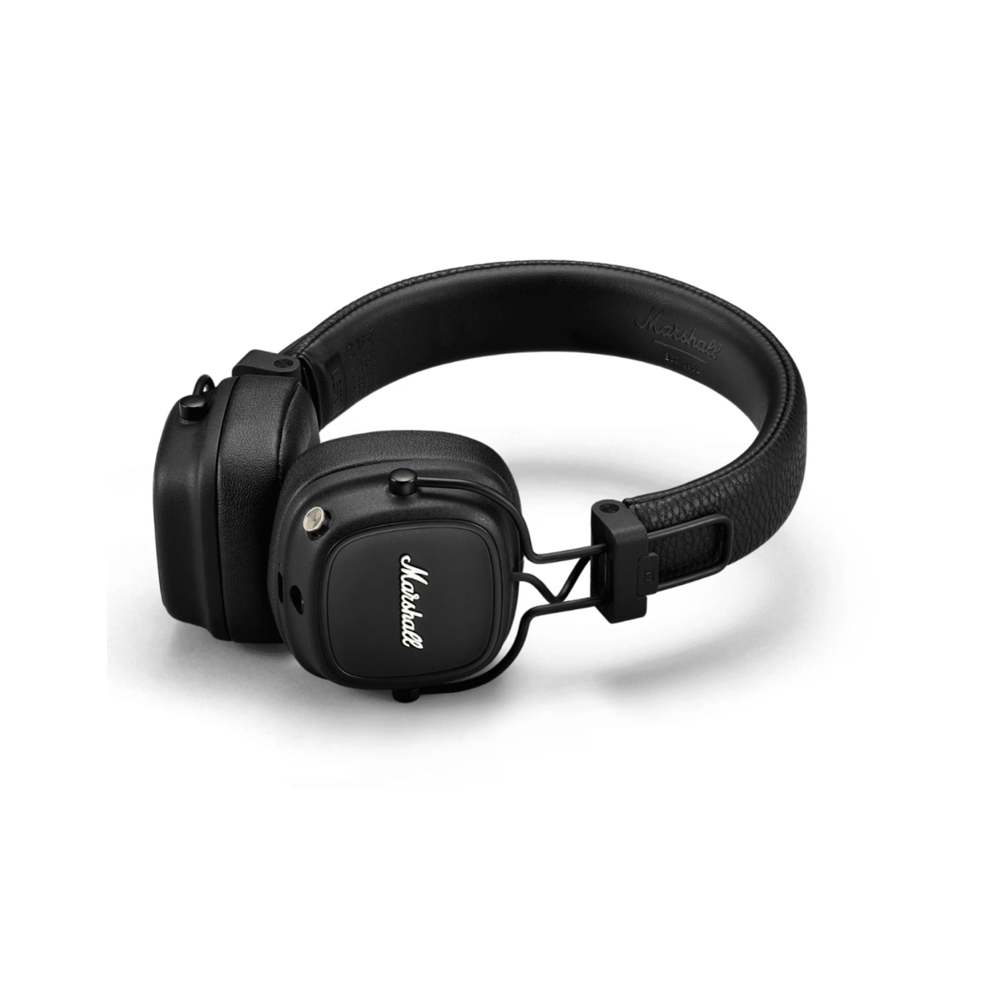 Marshall Major IV On-Ear Wireless Headphones, Foldable Design, 80 Hours of Wireless Play Time, Bluetooth Multipoint Connectivity, Fast & Wireless Charging, Bluetooth Version 5.0, 3 Hours Charging Time, 10 m Bluetooth Range - Black