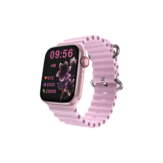 Modio MW09 Mini 36MM Smartwatch Bundle: Includes 2 Pairs of Straps and a Wireless Charger, Perfect for Ladies and Girls in Pink