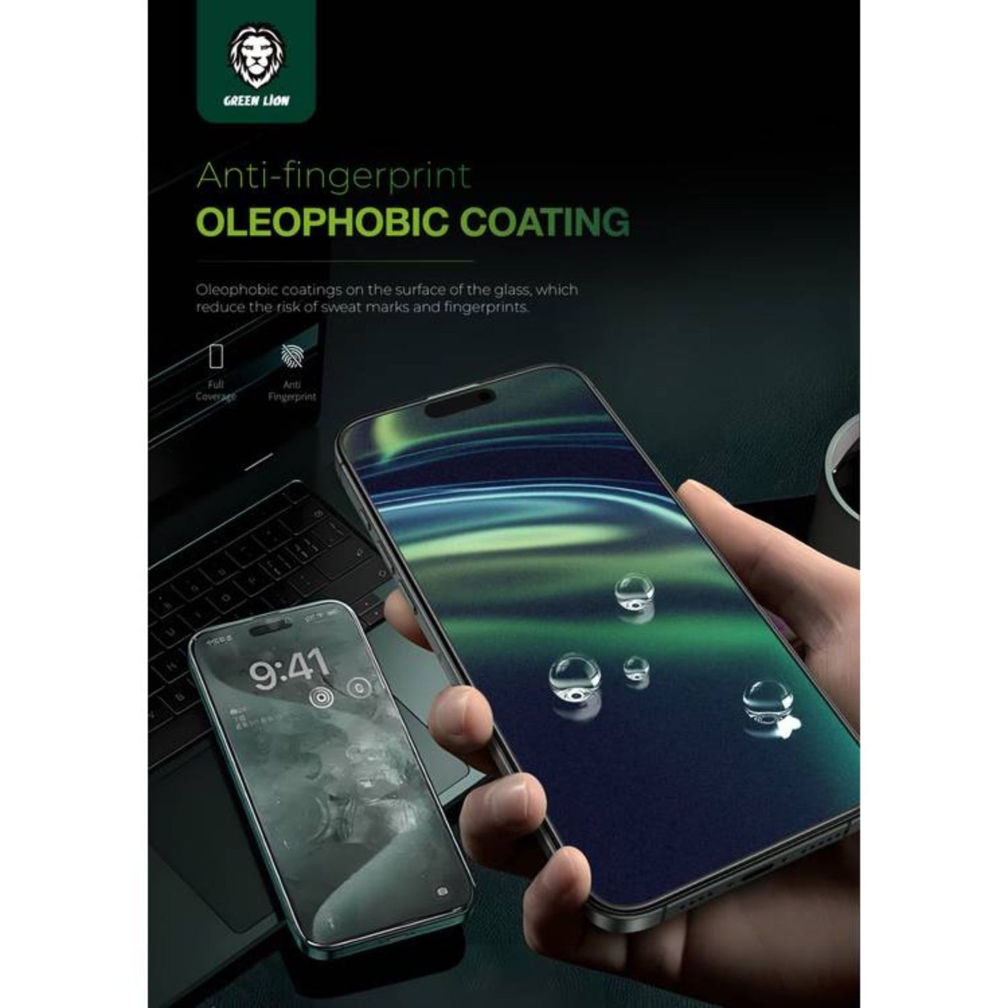 Green Lion 3D Silicone Plus Advanced Privacy Edge Glass for iPhone 16 Pro - Black