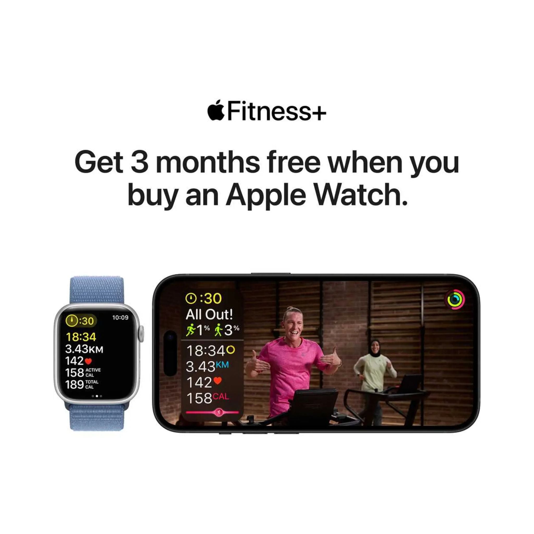 Apple Watch Series 9 GPS + Cellular 41mm Silver Stainless Steel Case With Storm Blue Sport Band