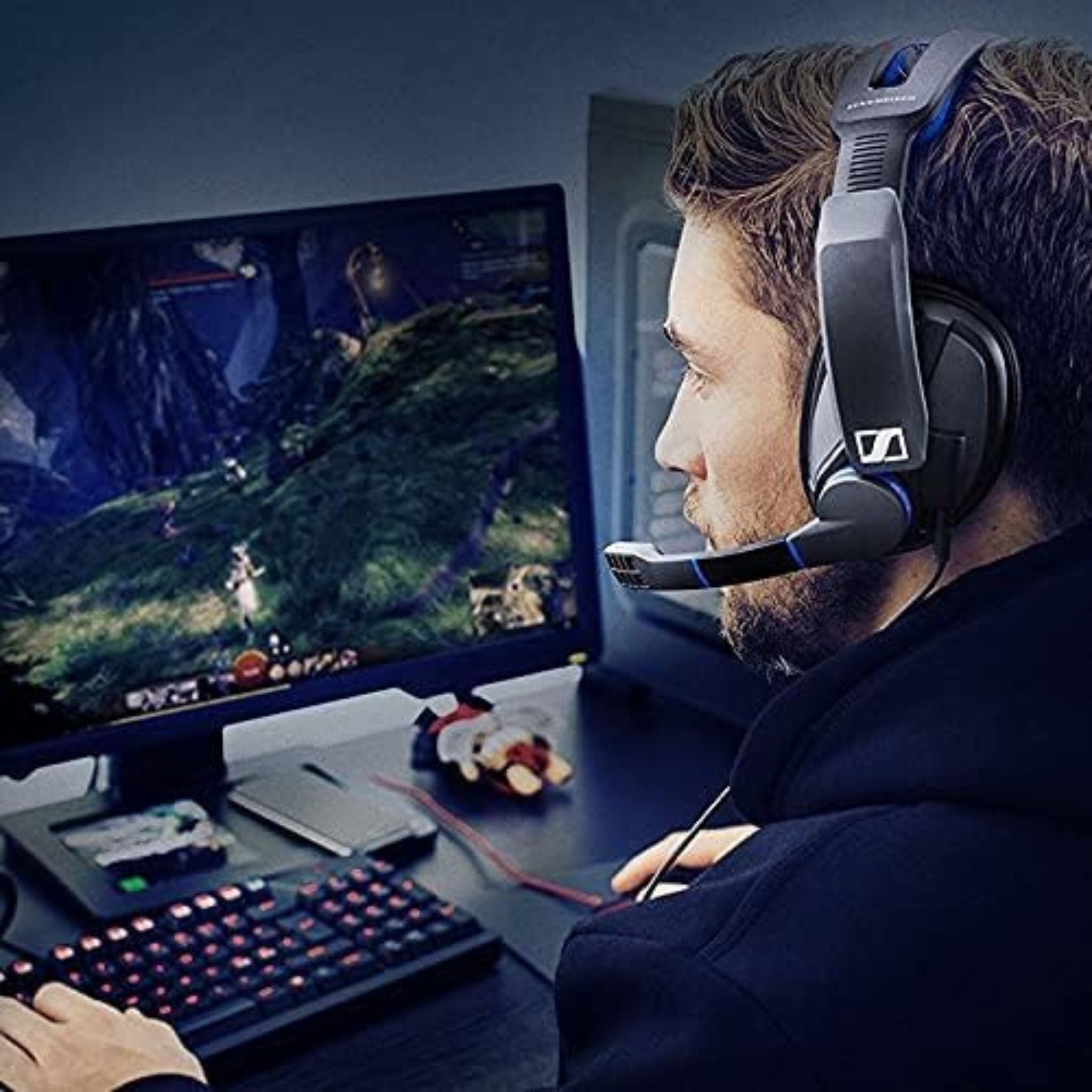 SENNHEISER GSP 300 gaming Headset for PC, Mac, PS4 & Multi-platform - Black/Blue, Wired