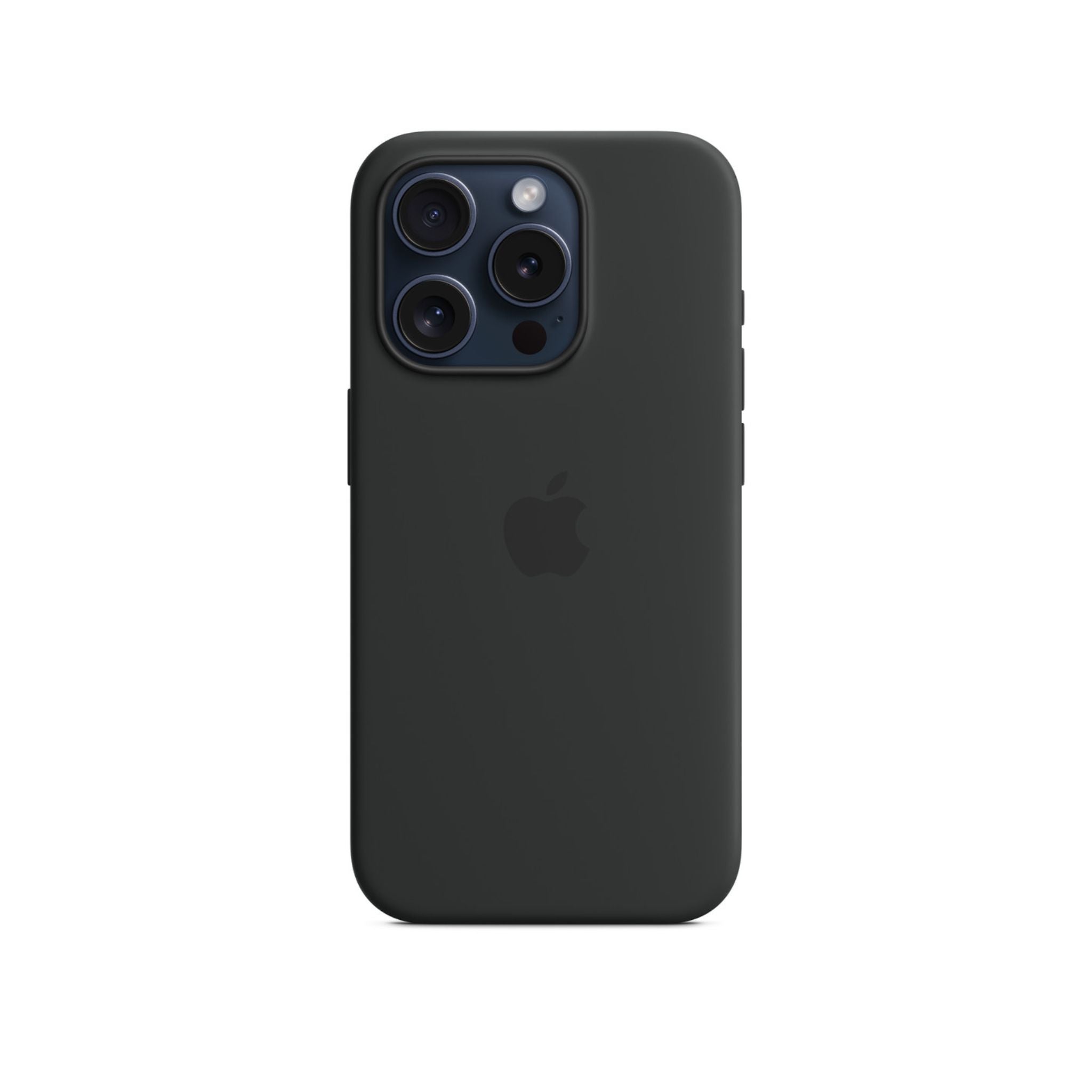 Black phone case with Apple logo on a white background