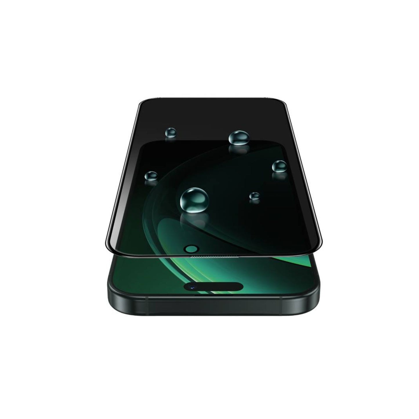 Green Lion 3D Silicone Plus Advanced Privacy Edge Glass for iPhone 16 Pro - Black