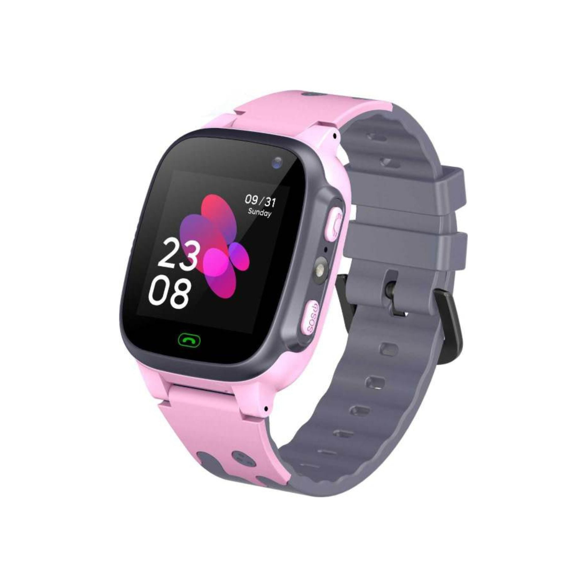 Kids Smart Watch Series 1, Touch Control Method, Charging with Micro USB Cable, 5 Days Standby Time, 400 mAh Battery, 32 MB RAM, HD Camera - Pink