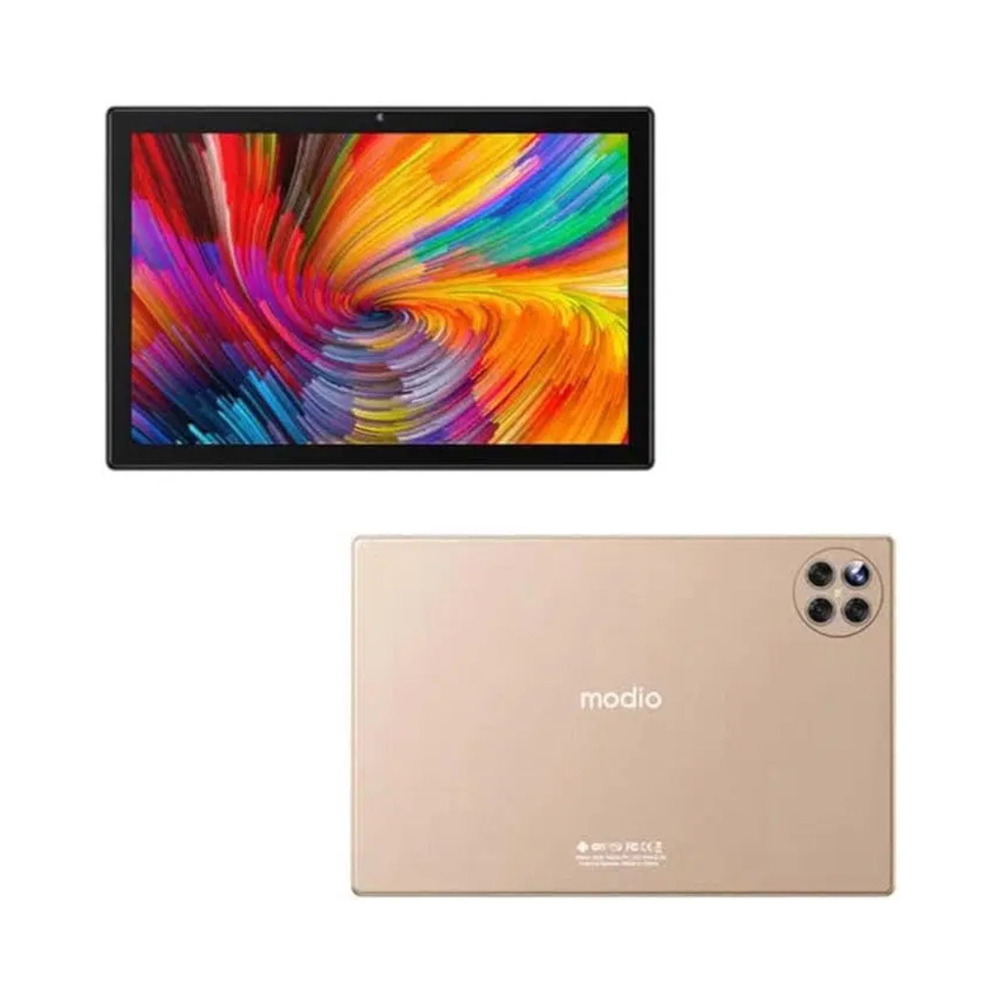 Modio M19 Kids Smart Android Tablet, 10" Screen, Dual SIM, Blue, 8GB RAM, 512GB Storage, 5G - Global Edition with Bluetooth Keyboard, Gold