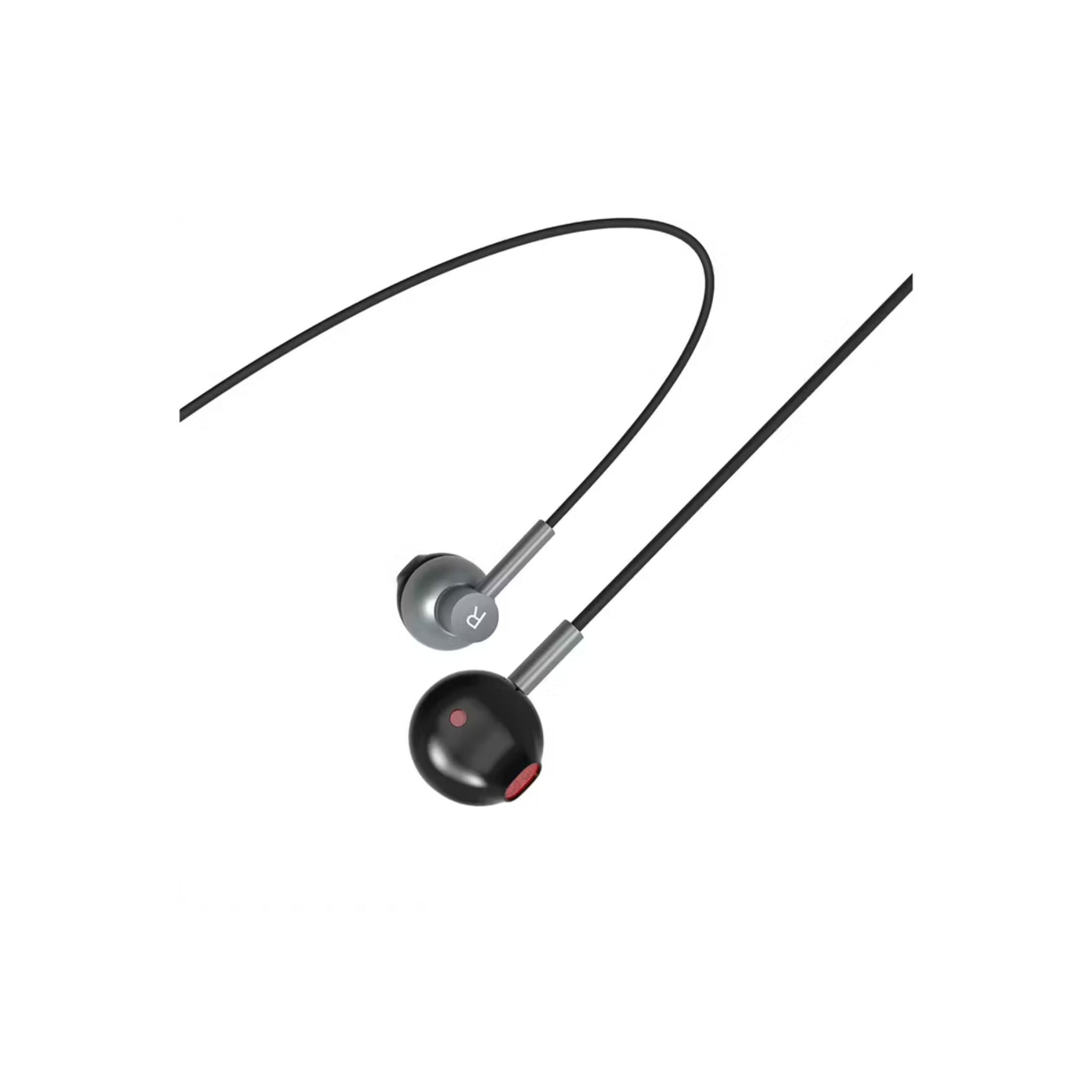 Porodo Soundtec Stereo Earphones with High-Clarity Microphone, Crisp Audio, Type-C Connector, Answer & Close Call, Three-Button Control - Black