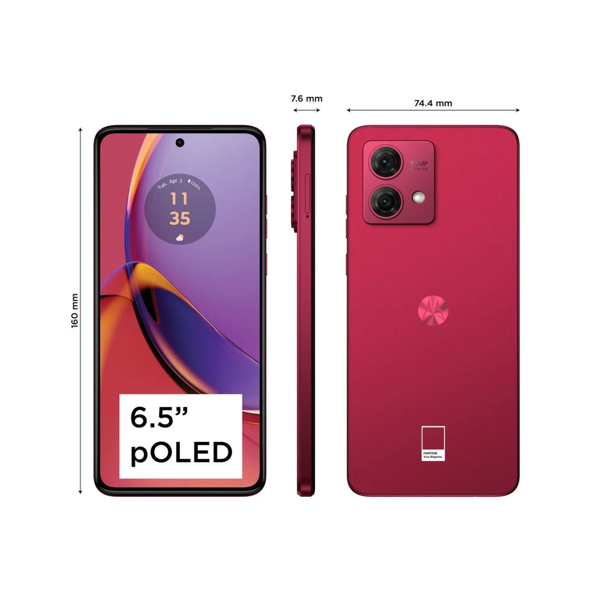 Motorola Moto G84 5G, Dual SIM 8GB RAM 256GB ROM - International Version -Viva Magenta
