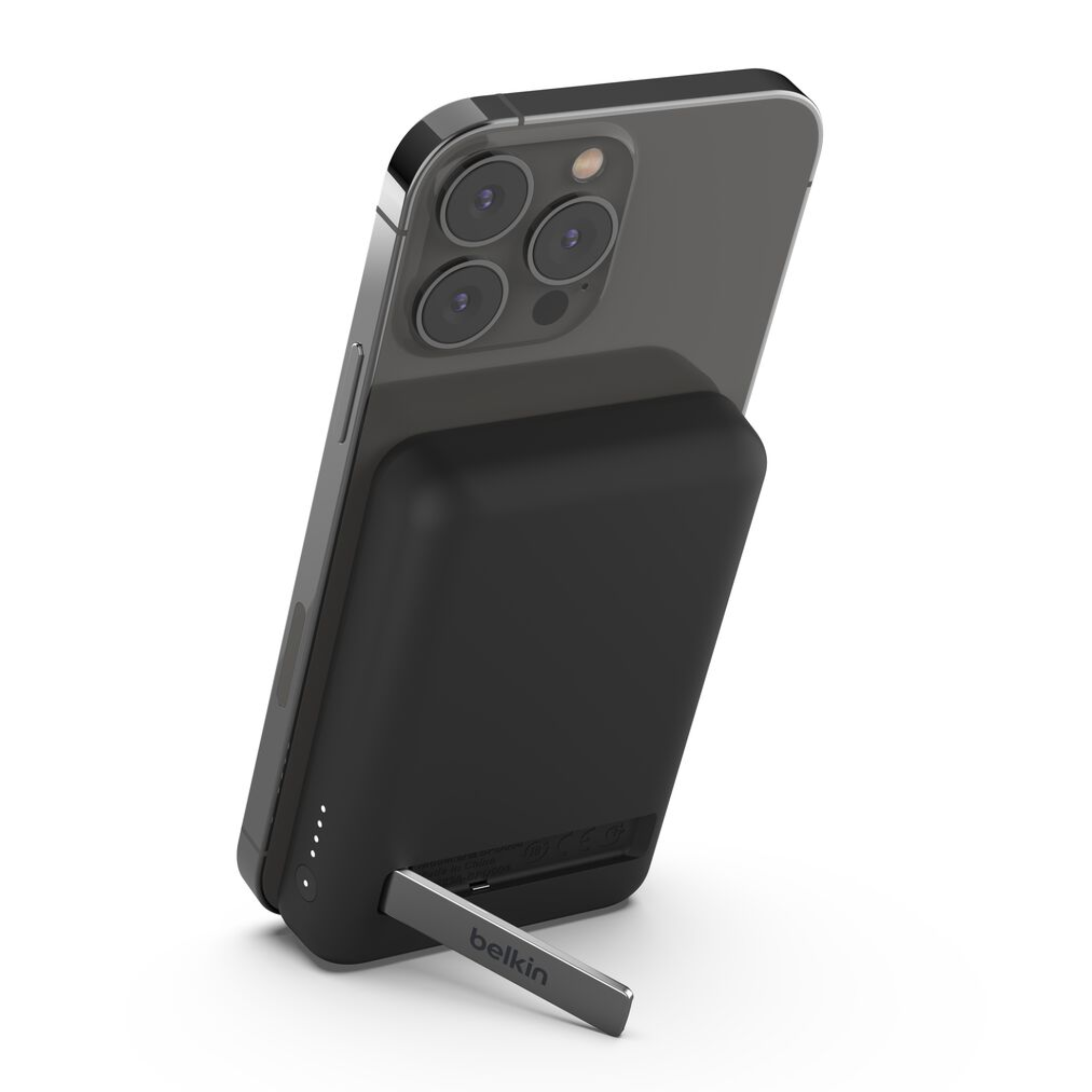 Belkin Magnetic Wireless Charger, (Power Supply Included) Magnetic Wireless Charging Stand, Compatible with MagSafe for iPhone 12, 12 Pro, 12 Pro Max, 12 Mini - Black