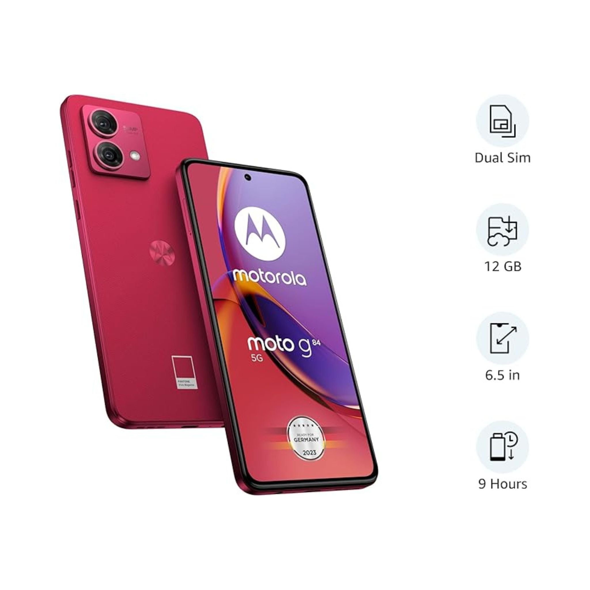 Motorola Moto G84 5G, Dual SIM 8GB RAM 256GB ROM - International Version -Viva Magenta