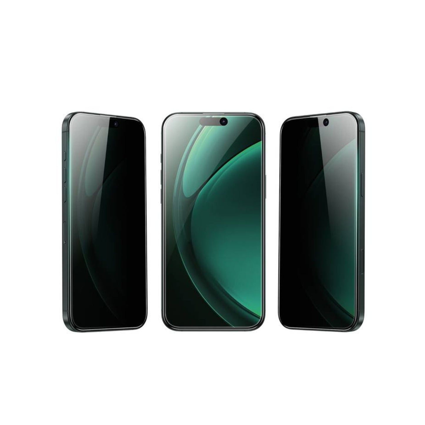 Green Lion 3D Silicone Plus Advanced Privacy Edge Glass for iPhone 16 Pro Max, Crystal Clear, Bubble Free, Anti Scratch, Highly Responsive, Anti Fingerprint, Grease Resistance - Black