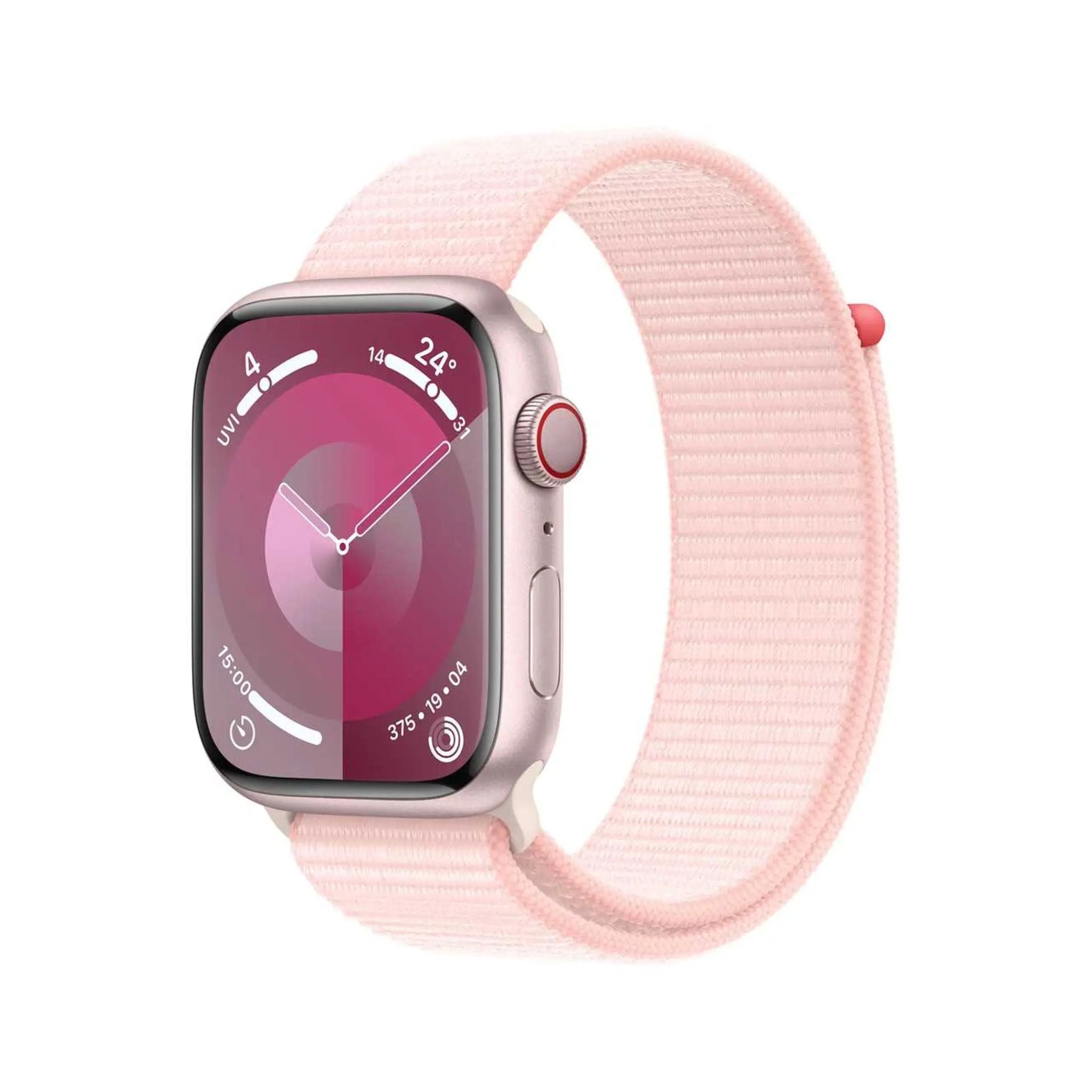 Apple Watch Series 9 GPS 45mm Pink Aluminum Case with Light Pink Sport Loop