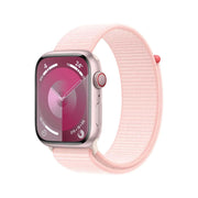 Smartwatch with a pink band on a white background