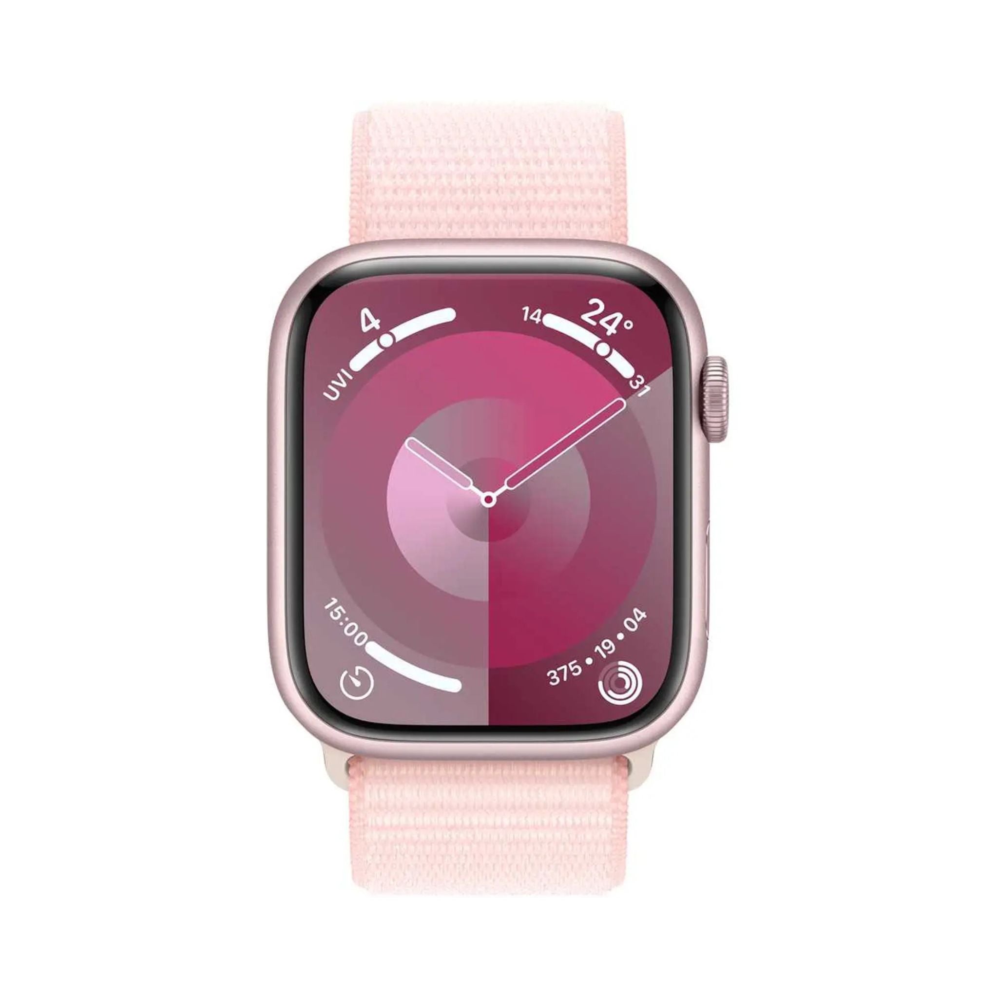 Apple Watch Series 9 GPS 45mm Pink Aluminum Case with Light Pink Sport Loop