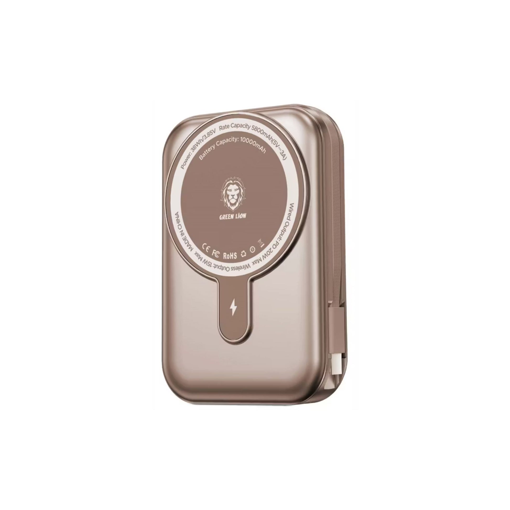 Portable electronic device with a brand logo on a white background