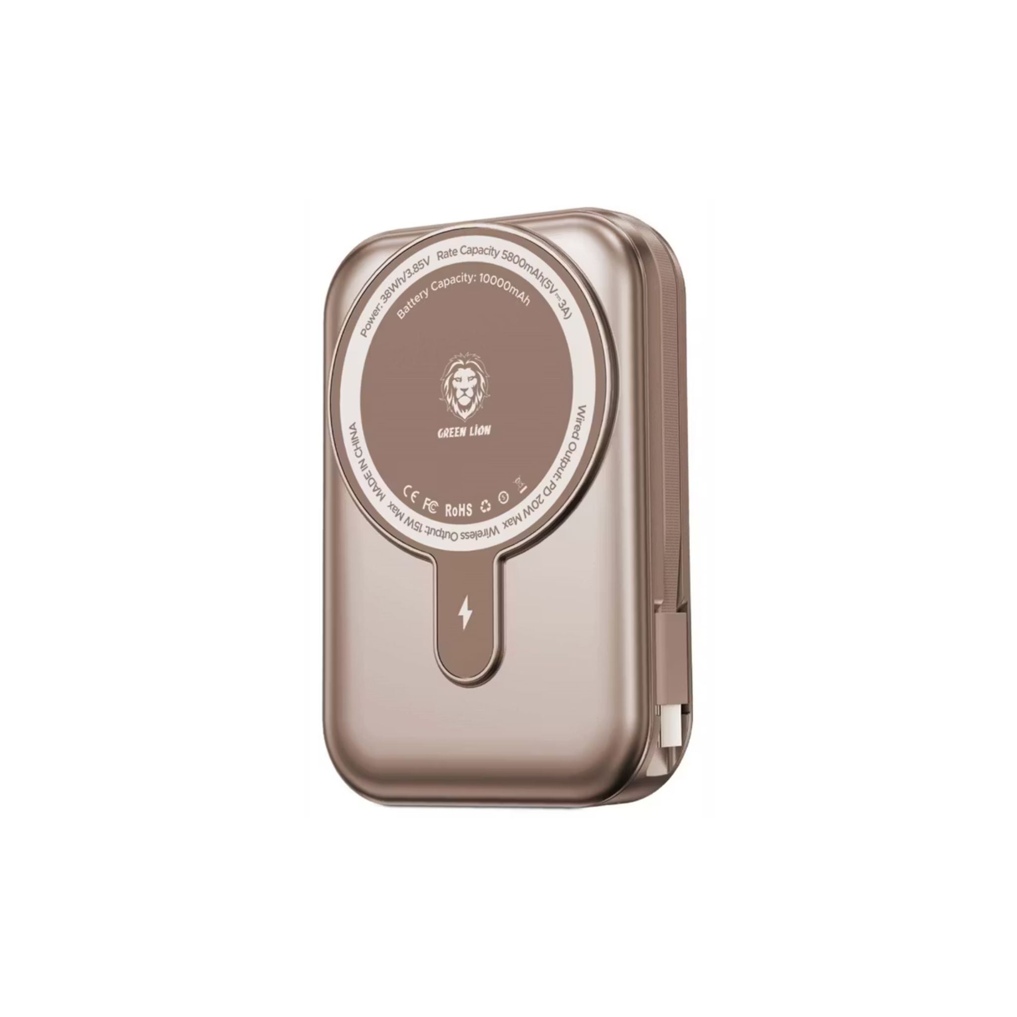 Portable electronic device with a brand logo on a white background
