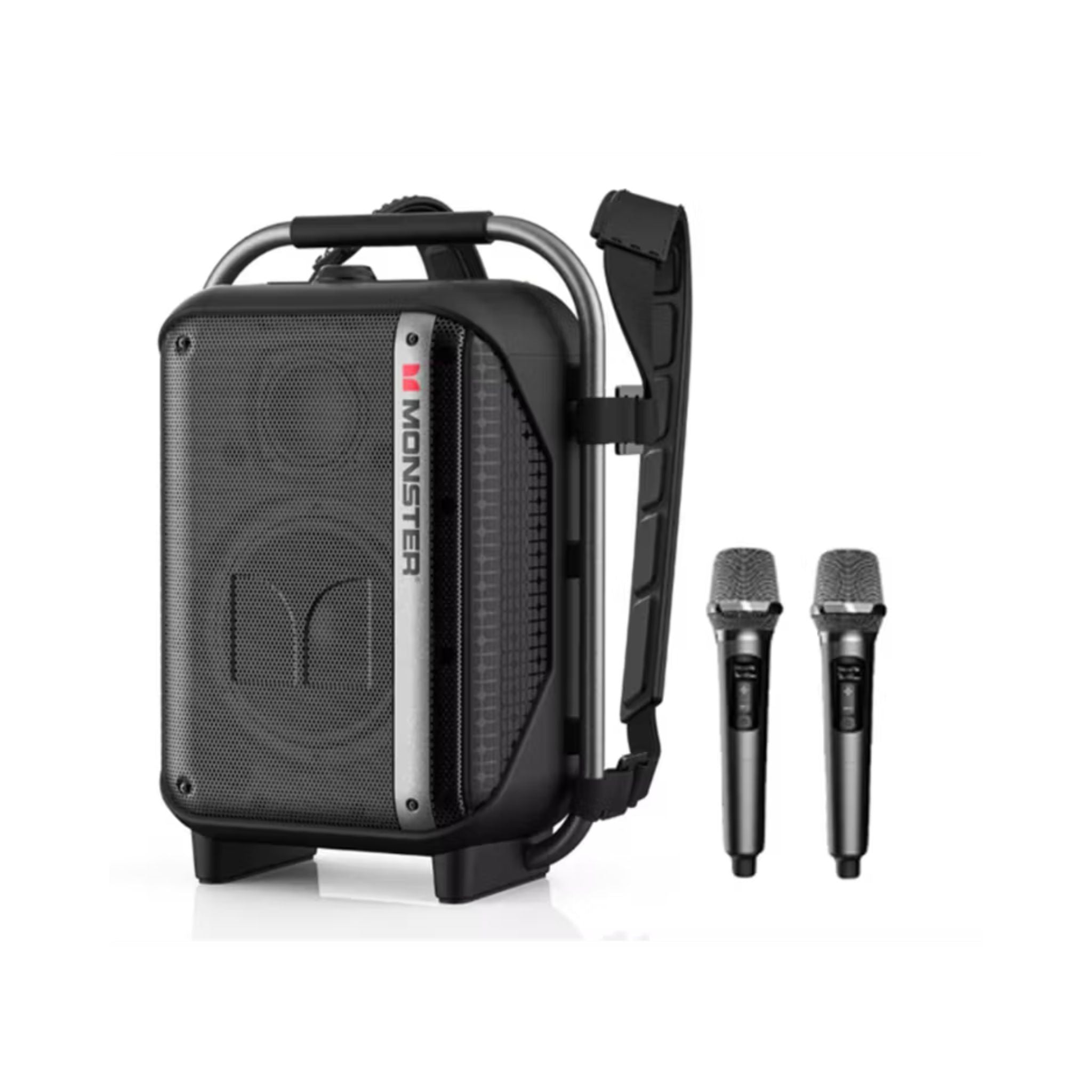 Monster Traveler with 2 Microphones Bluetooth Speakers, Bluetooth Version 5.3, Up to 5 Hours Play Time, Type-C Charging Port, 4000mAh Battery Capacity - Black