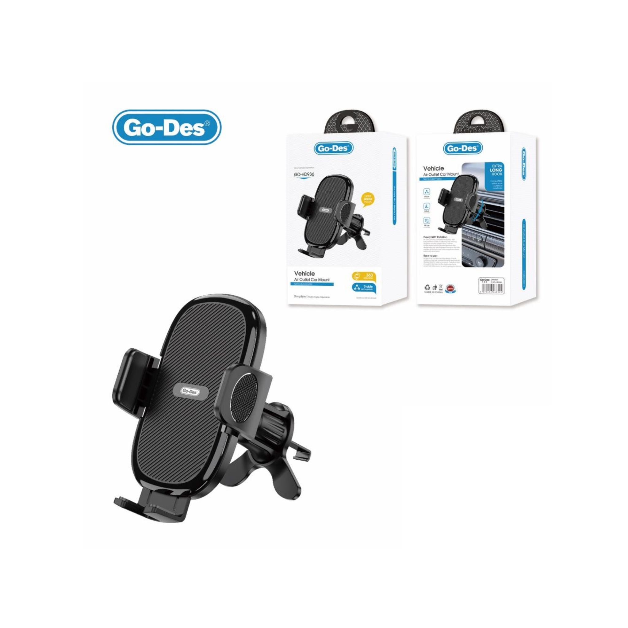 Go Des Air Outlet Car Mount-Black