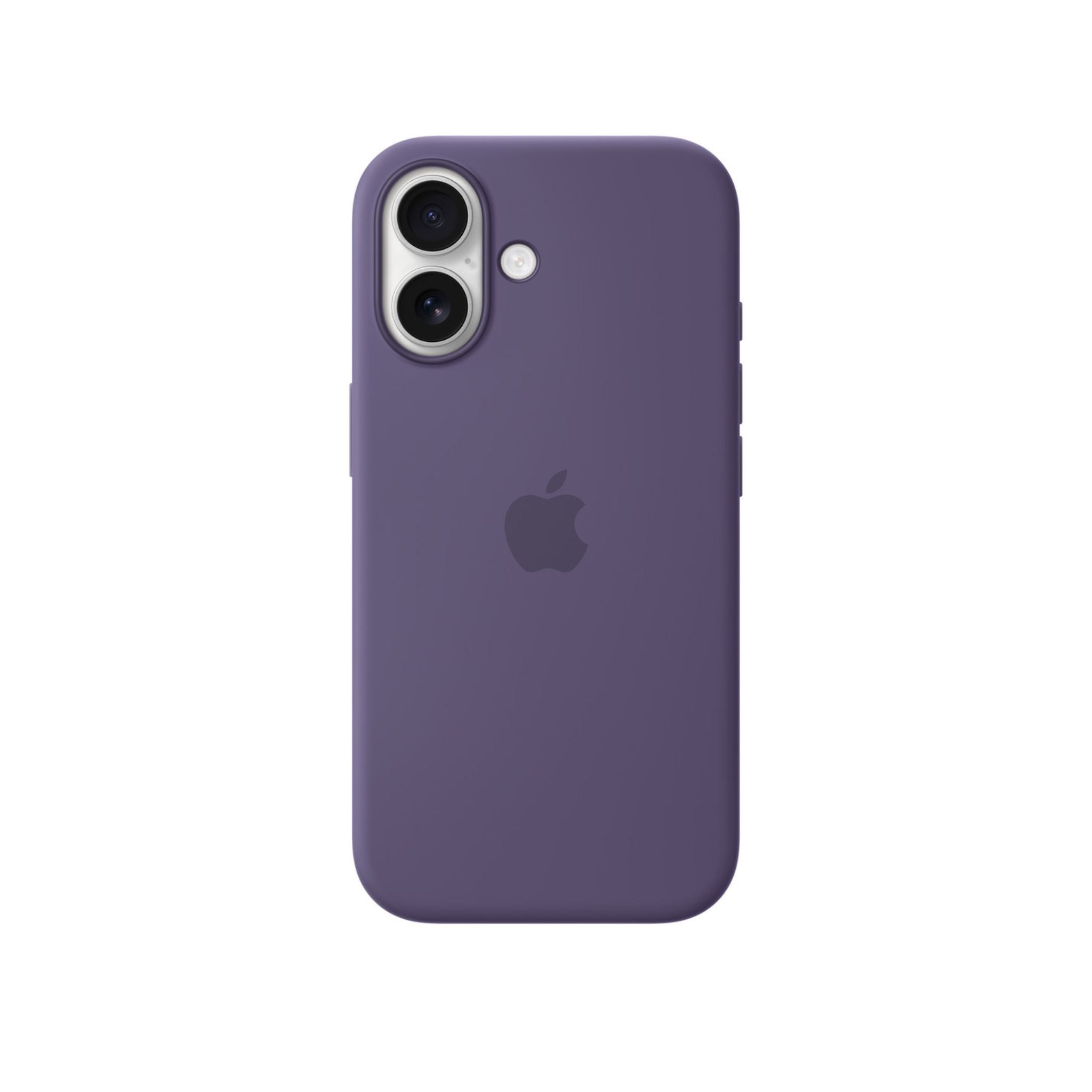 Purple phone case with Apple logo on a white background