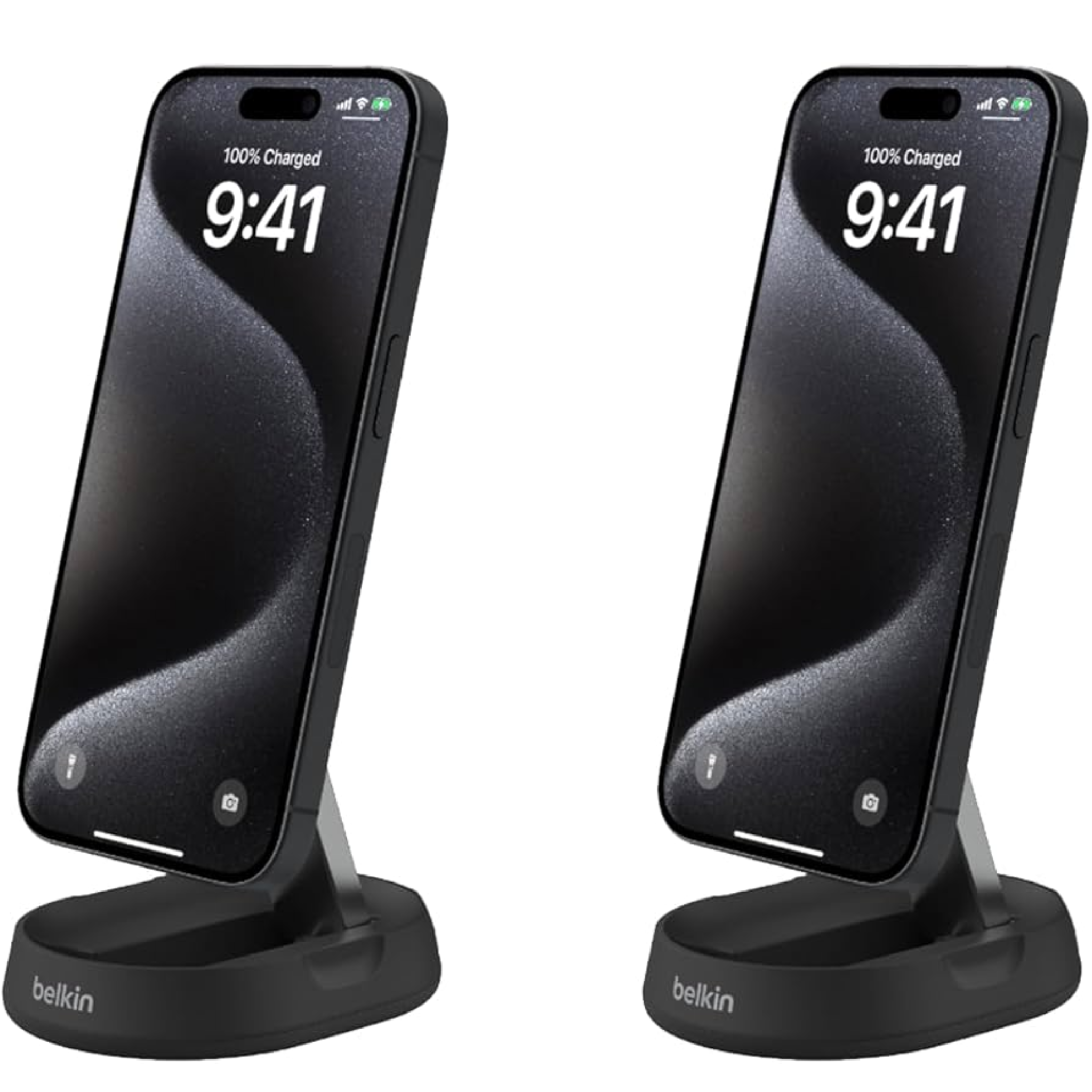 Belkin Magnetic Wireless Charger, (Power Supply Included) Magnetic Wireless Charging Stand, Compatible with MagSafe for iPhone 12, 12 Pro, 12 Pro Max, 12 Mini - Black