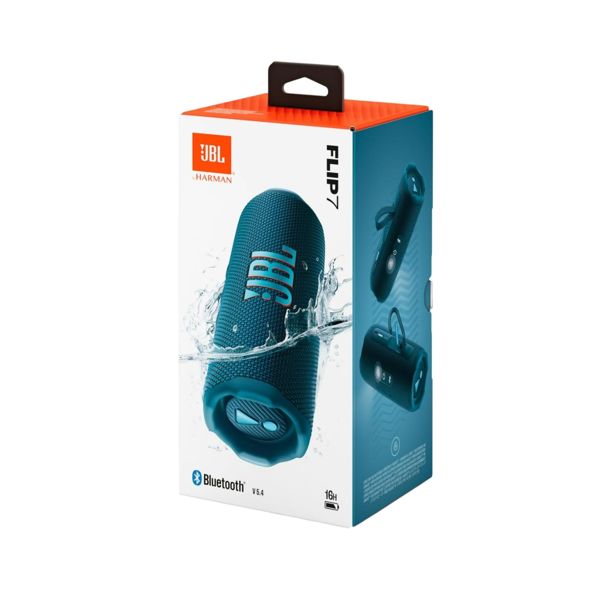 JBL Flip 7 - JBL Pro Sound with AI Sound Boost, up to 16 hours of playtime, multi-speaker connection via Auracast, and waterproof, dustproof, drop-proof design for all adventures – Blue
