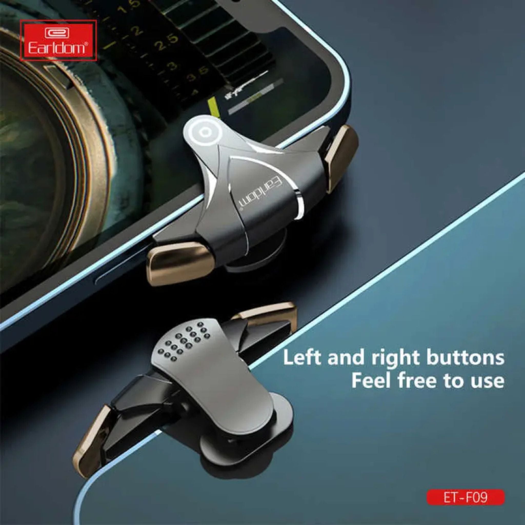 Earldom F09 Mobile Trigger Controller Shoot Fire Button Smartphone Mobile Game Triggers for iOS & Android