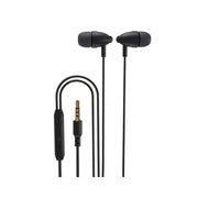 Porodo Blue In-Ear Stereo Earphones with 3.5mm AUX Connector, 112dB SPL, High-Clarity Microphone, 1.2m Cable Length, ABS Material - Black