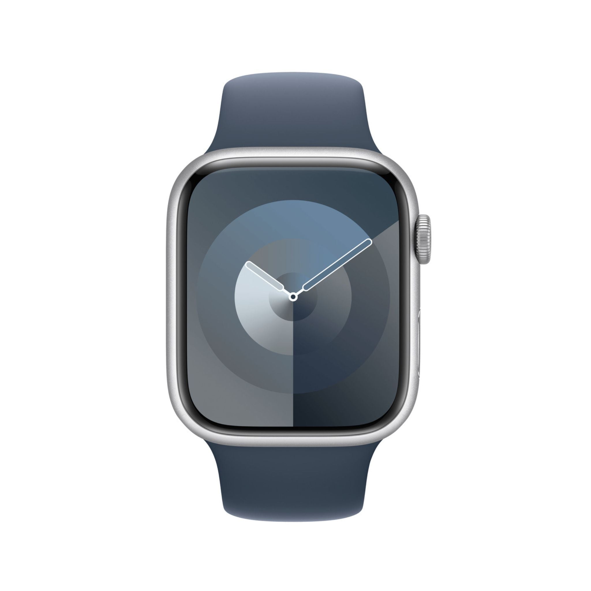 Apple Watch Series 9 GPS+Cellular , 45mm Silver Aluminum Case with S/M Storm Blue Sport Band