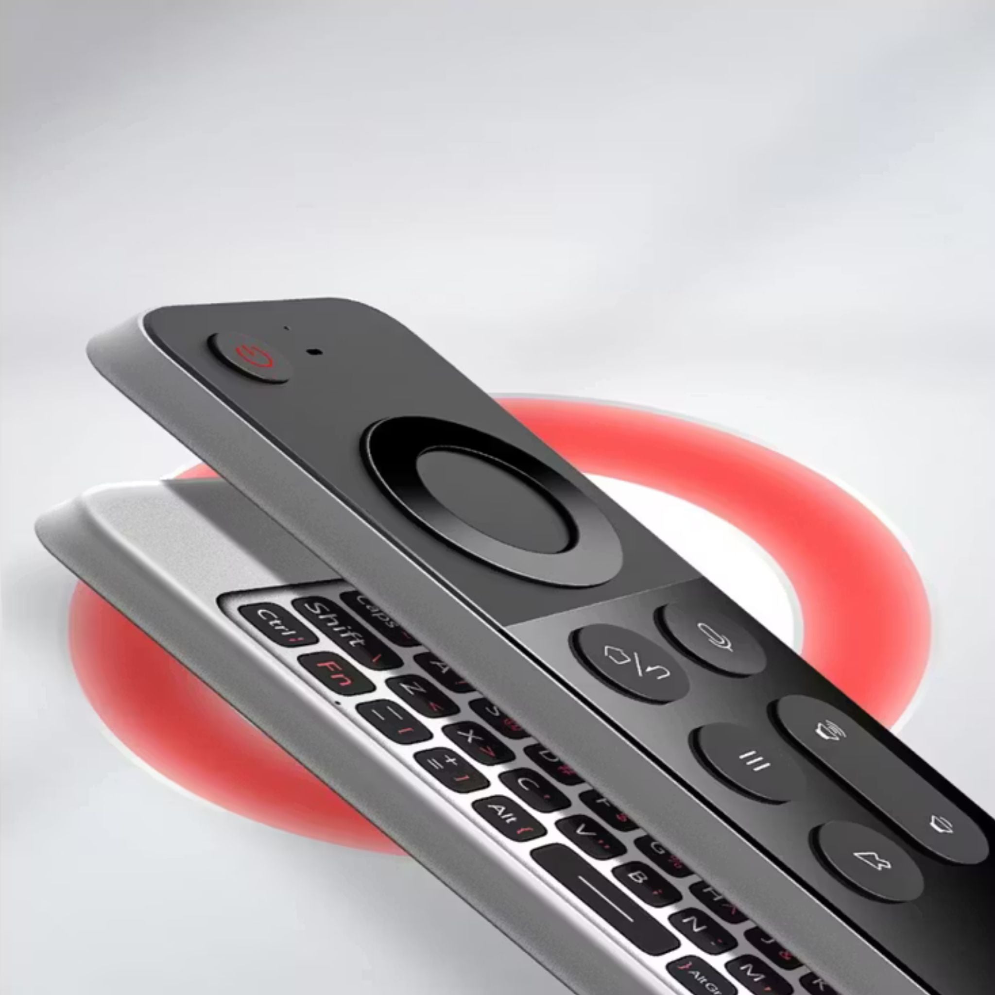 Green Lion 4-in-1 Wireless Remote – Keyboard, Air Mouse, IR Remote & Voice Control. 58 Keys, ABS Build, IR & 2.4GHz RF, 8–12m Range. 250mAh Battery, Type-C Charging (1.5h), 20-Day Use-Black