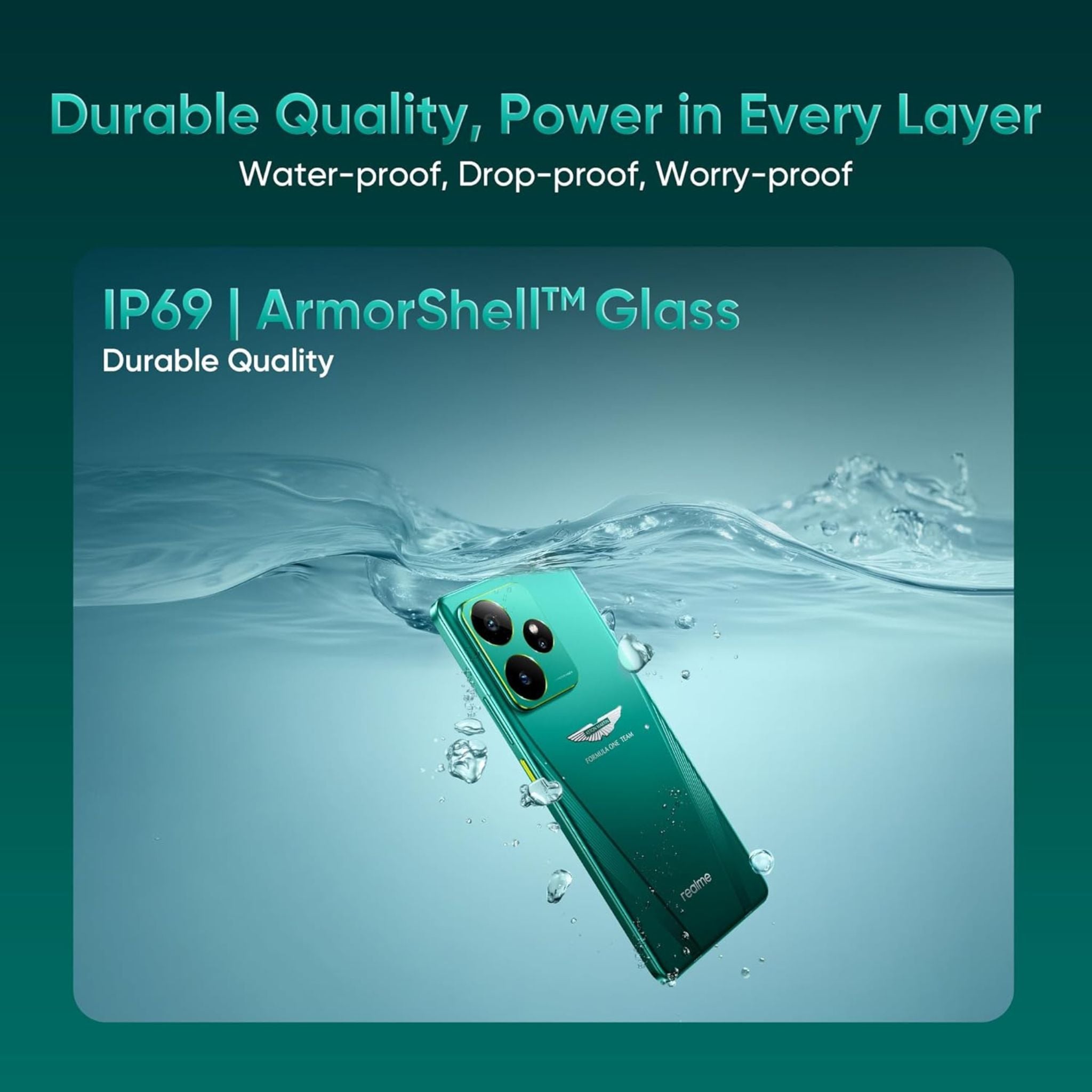 Realme GT7 5G Aston Martin Dream Edition AI Phone Dual SIM 16GB RAM 512GB - Middle East Version-  Green