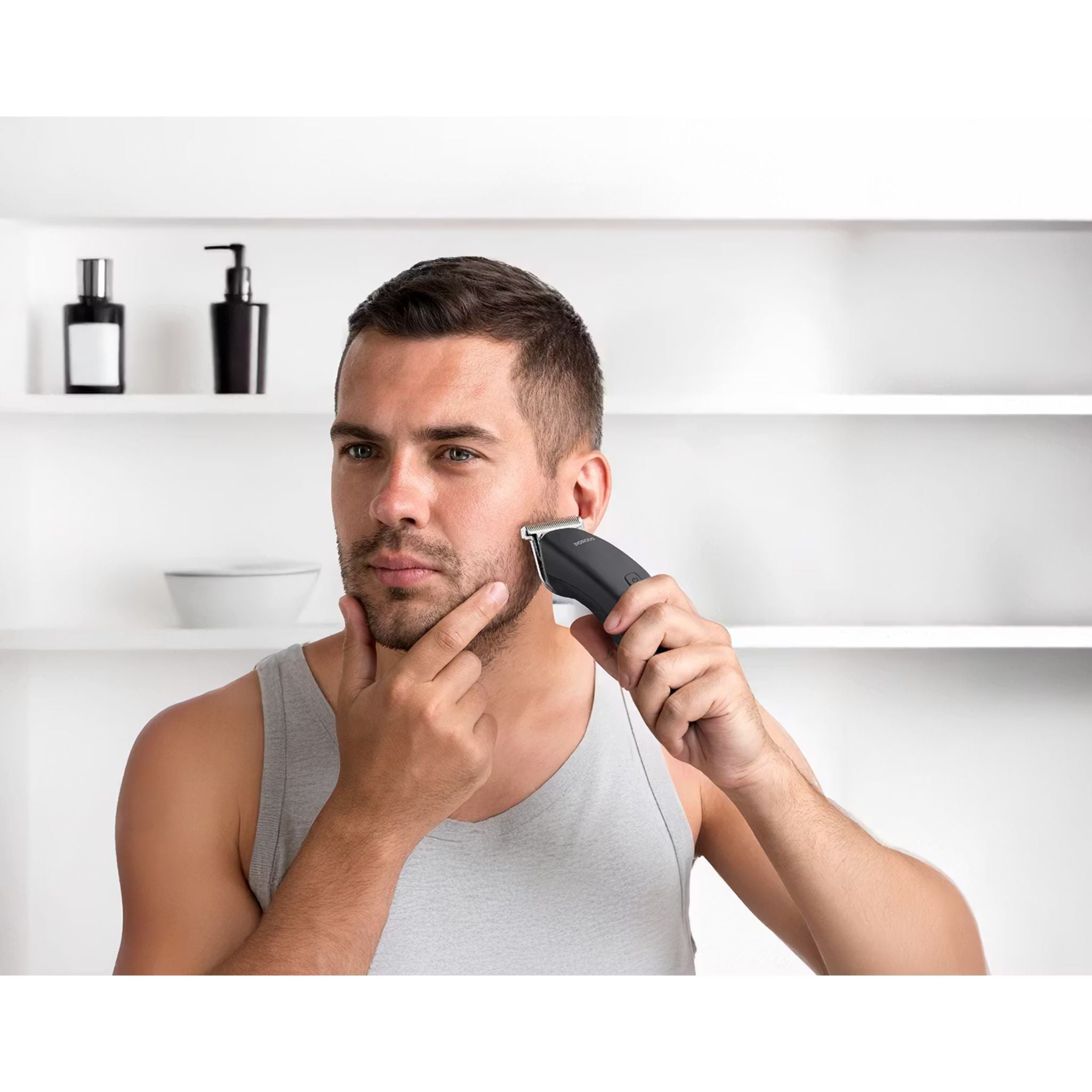 Porodo T-Blade Compact Trimmer with Stainless Steel Blade, 600mAh Battery, 1 Hour Working Time, Type-C Charging, 2 Hours Charging Time - Black