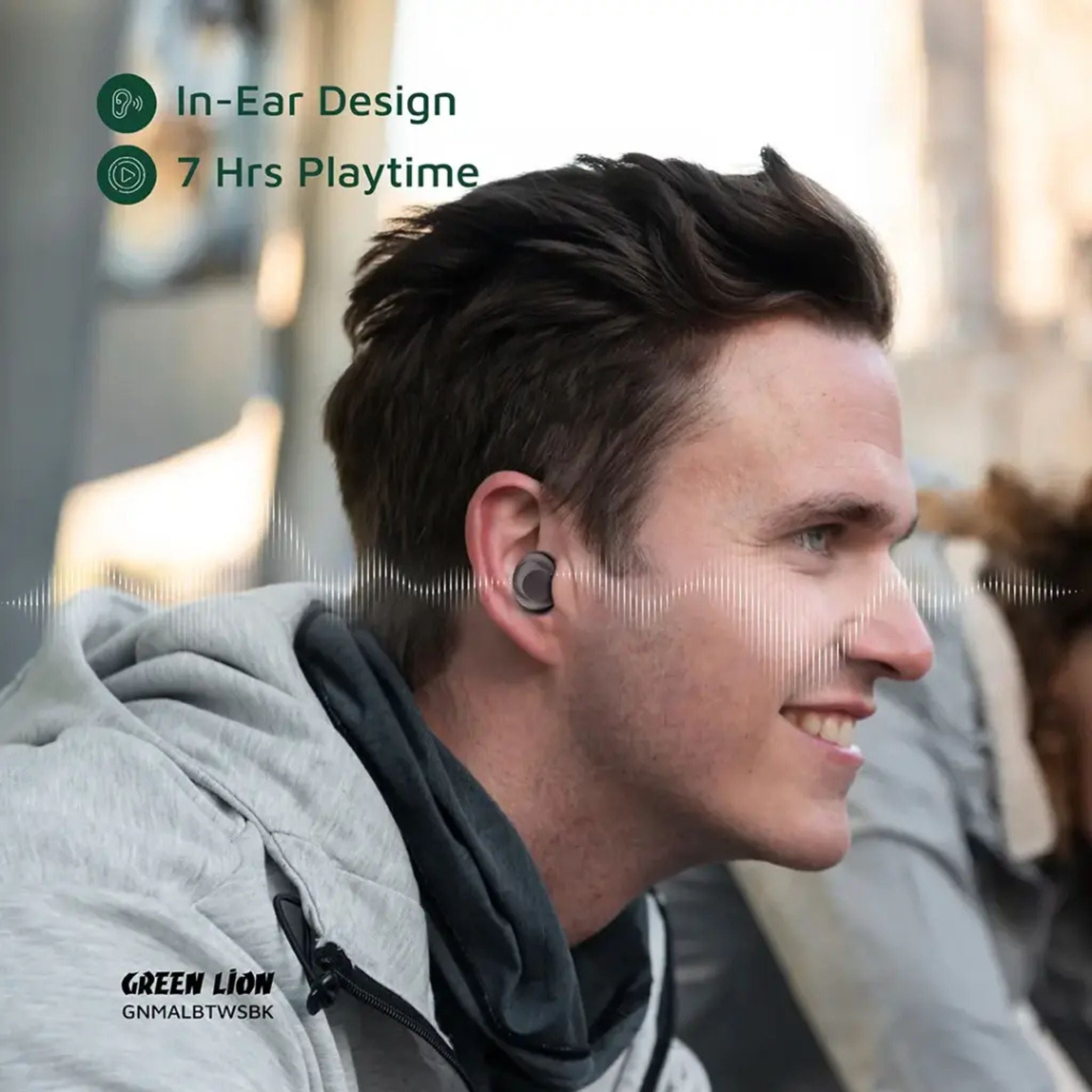 Green Lion Malbun True Wireless Earbuds, Bluetooth 5.4 Headphones with Dual-Mic ENC for Clear Calls, 20H Total Playtime, IPX5 Waterproof & Digital Display Case_Black