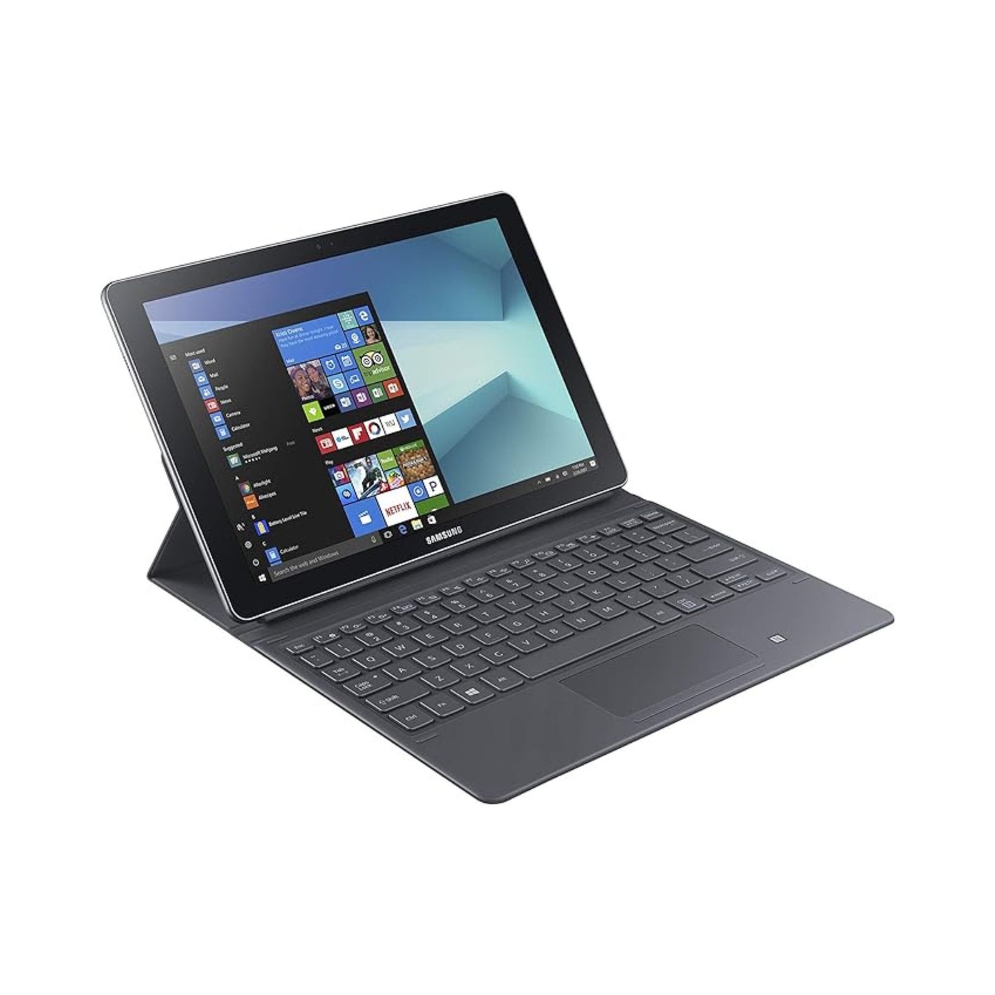 Samsung Galaxy Book 10.6 Tablet - Intel Core m3, 10.6 Inch, 128GB, 4GB RAM, 4G LTE, Windows 10 Home, Silver with English Keyboard Black and S Pen