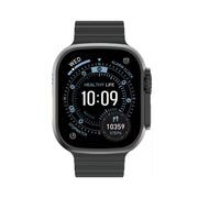 Green Lion Communicate 49mm Ultra Smartwatch, 2.04” AMOLED Display, 350mAh Battery, 2–3 Days Use, 10-Day Standby, Bluetooth 5.4, 1GB Flash, 3ATM Waterproof, Wireless Charging, Double Tap, Dynamic Island, Always-On Display, 500+ Watch Faces-Black