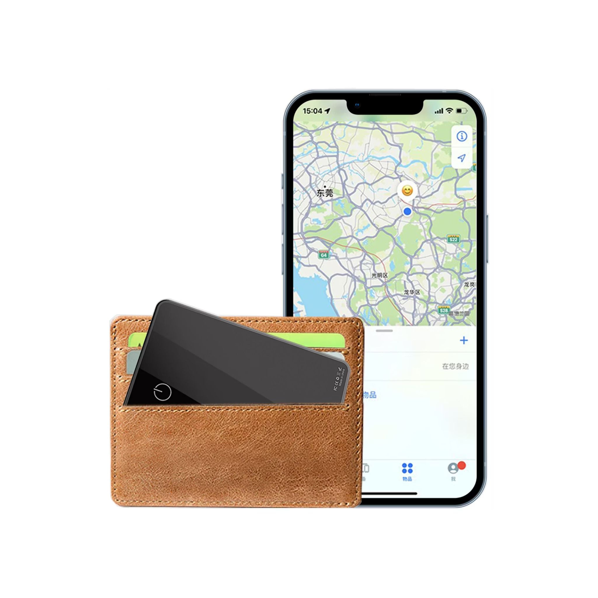 Green Lion Wallet Mate Card Finder with Aluminum Frame & Glass Material, 540mAh Battery Capacity, Primary Lithium Battery Type, Water Resistant, Thin & Durable, 2 Years Battery Life - Black