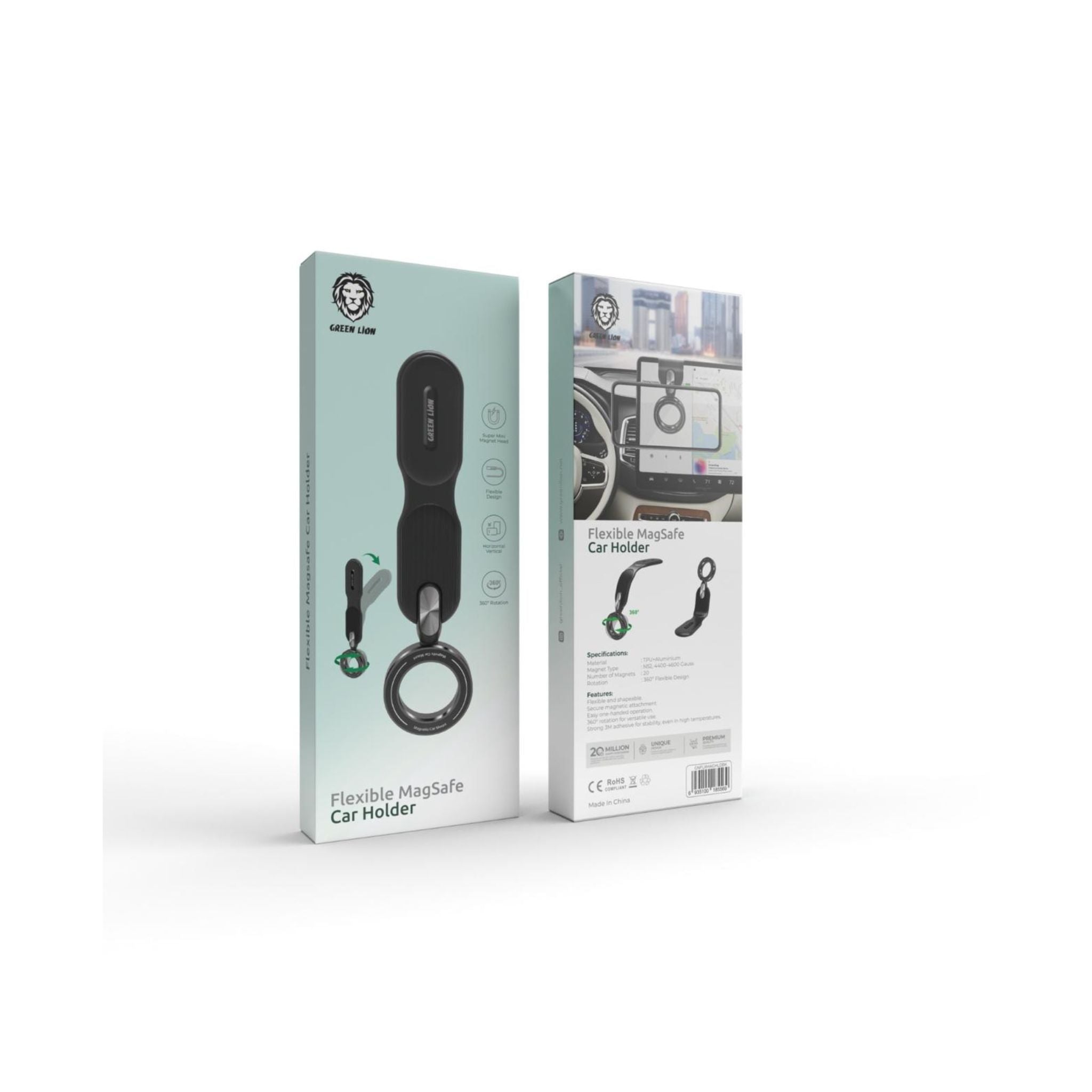 Green Lion Flexible MagSafe Car Holder - Black