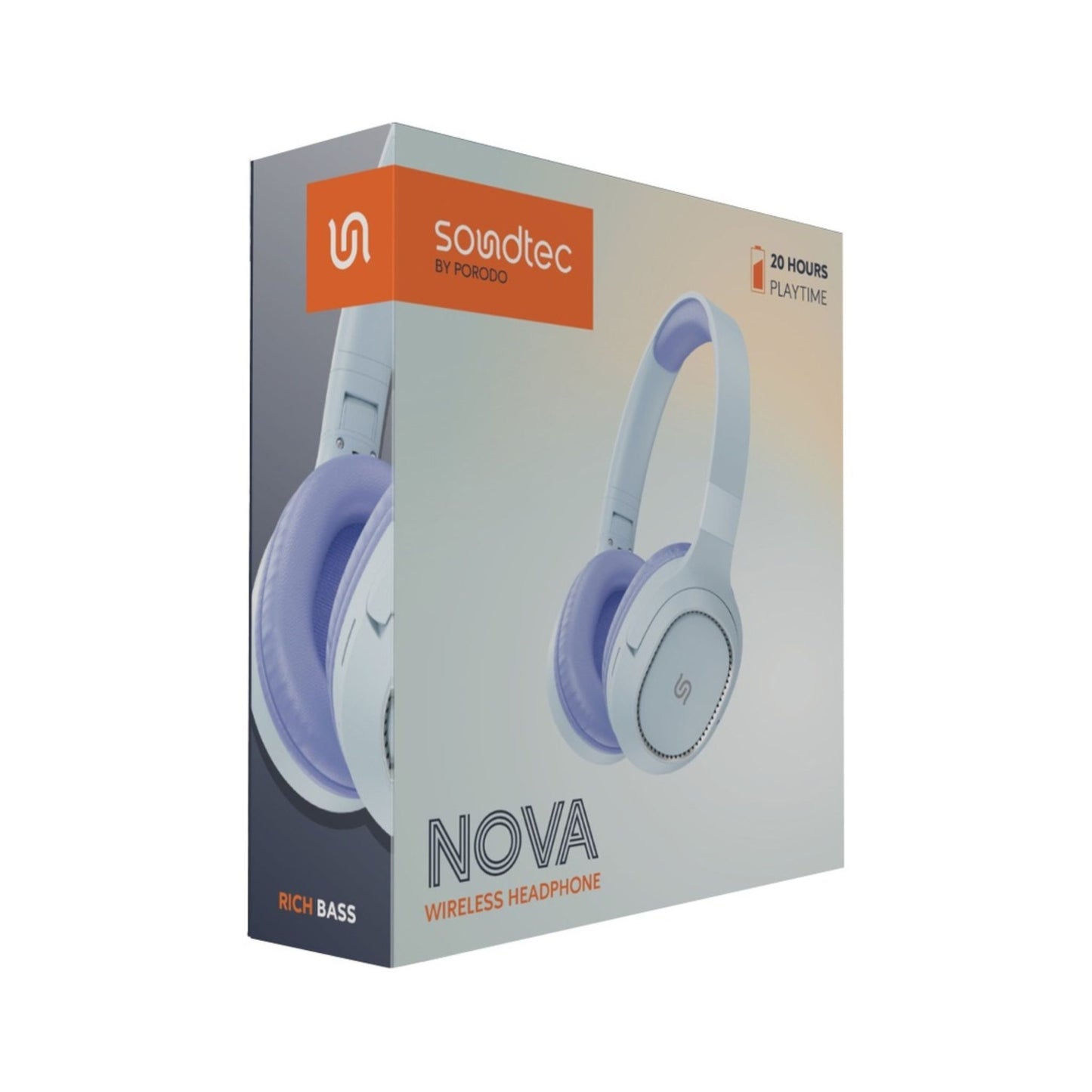 Porodo Soundtec  Nova Wireless Headphone 400mAh_Blue