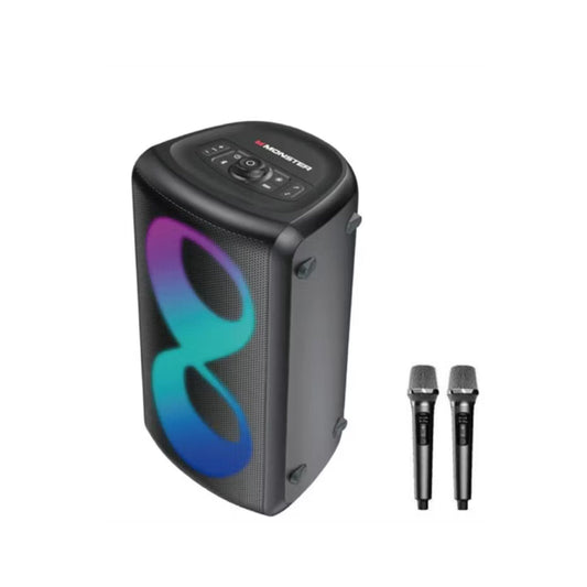 Monster Cycle Speaker with 2 Mics, Bluetooth Version 5.3, IPX4 Water Resistant, Up to 4 Hours Working Time, RGB Color Lighting Effects - Black
