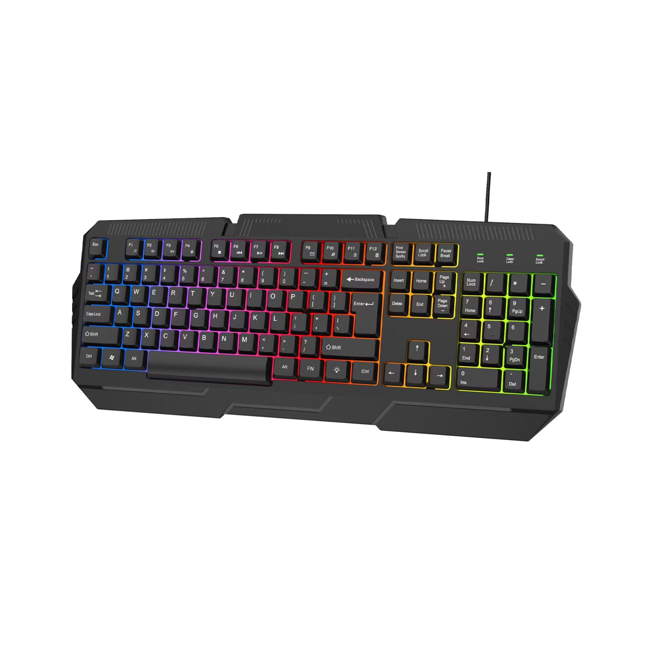 Porodo Gaming 4 in 1 Gaming Kit with Keyboard, Head phone, Mouse and Mouse Pad, Windows and Linux Compatibility, 13 RGB Light Mode - Black