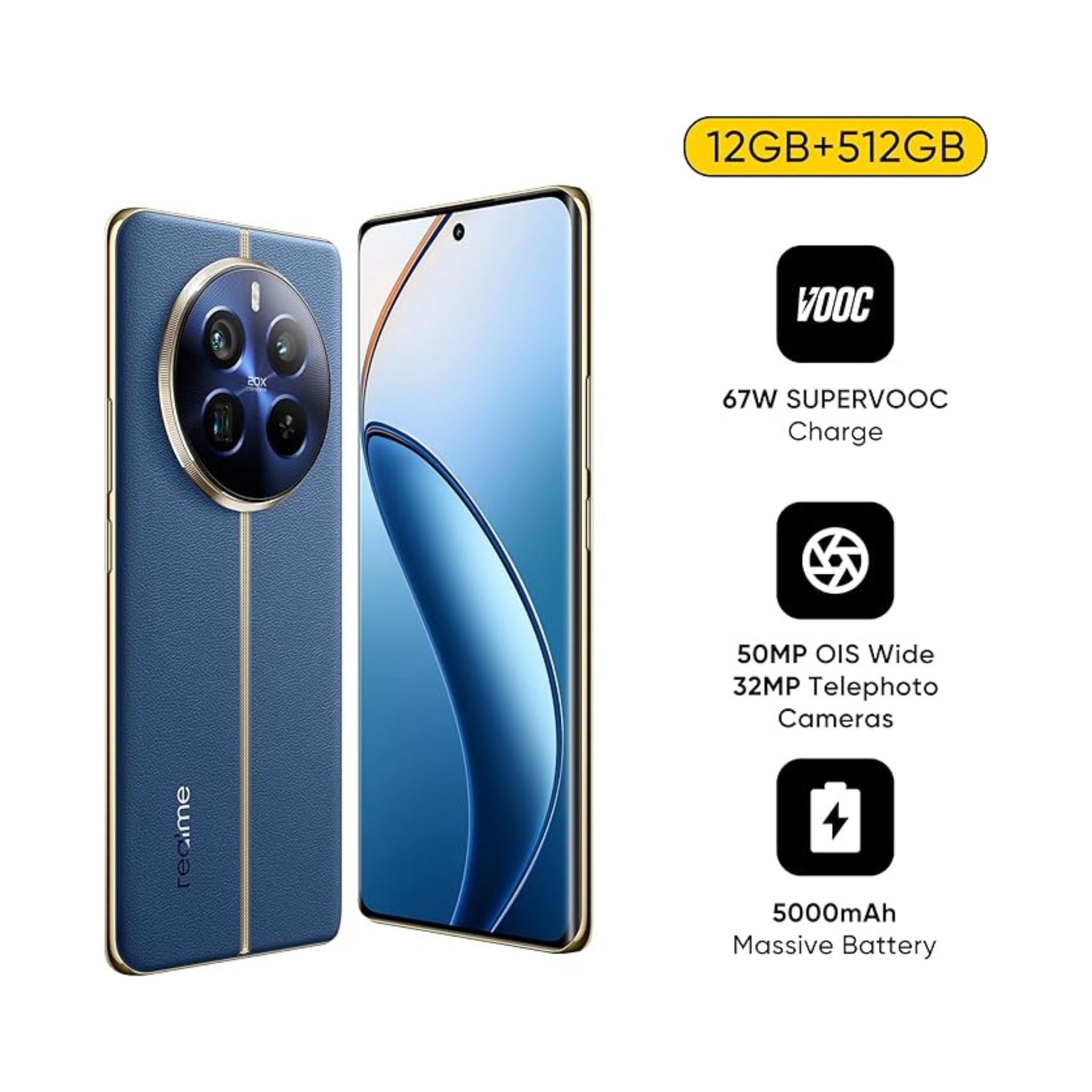 Realme 12 Pro 5G Dual SIM 12GB RAM 512GB  - International Version- Submarine Blue