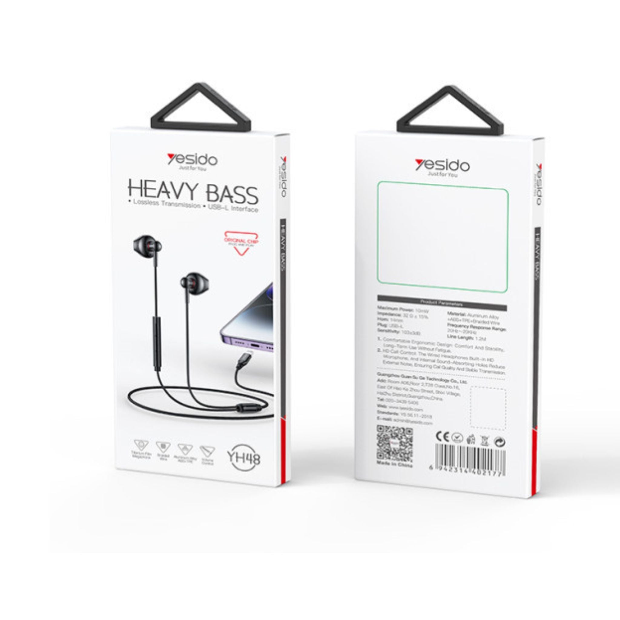 Yesido YH48 Aluminum Alloy In-ear Earphone With Remote Control IP Interface Wired Headphones