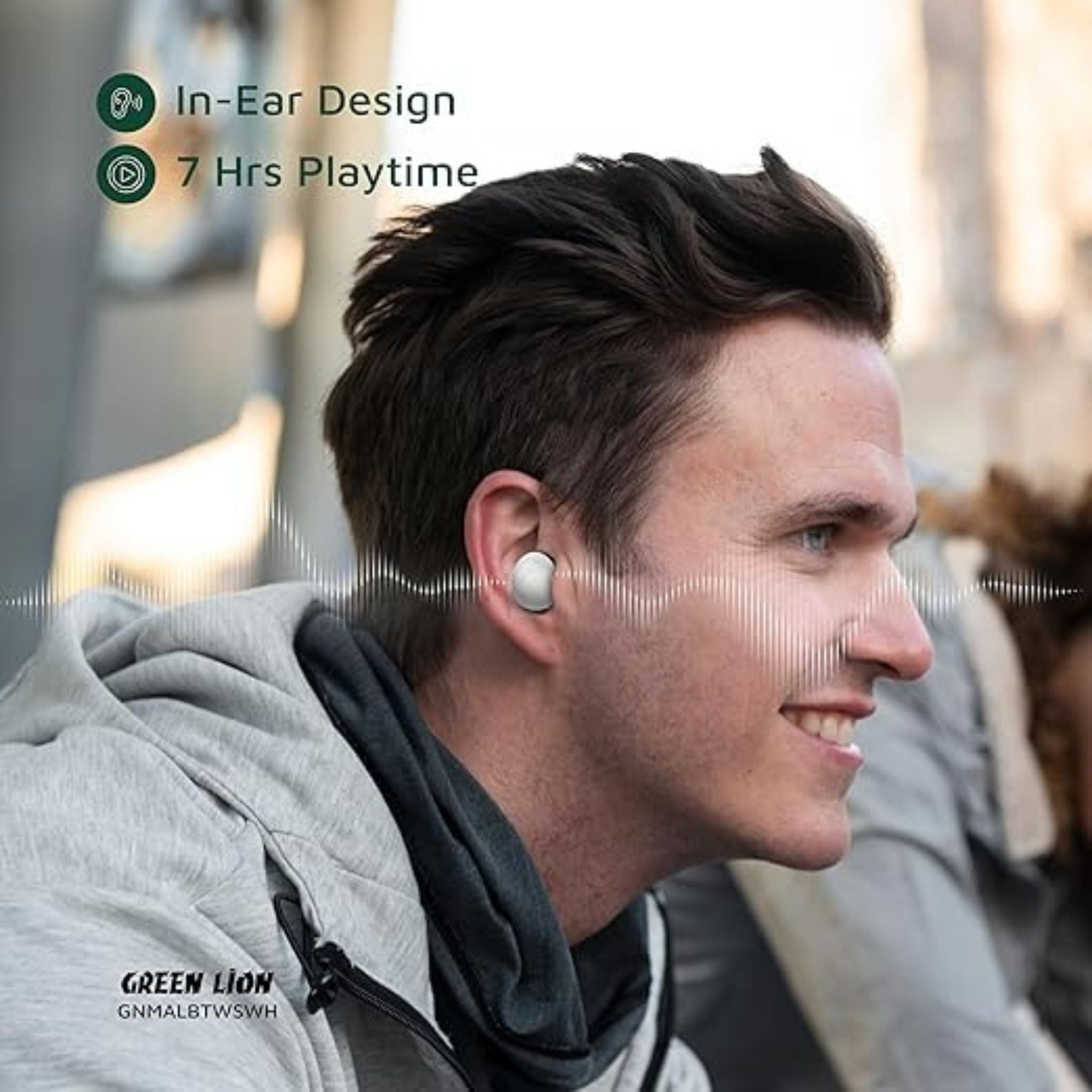 Green Lion Malbun True Wireless Earbuds, Bluetooth 5.4 Headphones with Dual-Mic ENC for Clear Calls, 20H Total Playtime, IPX5 Waterproof & Digital Display Case_Black
