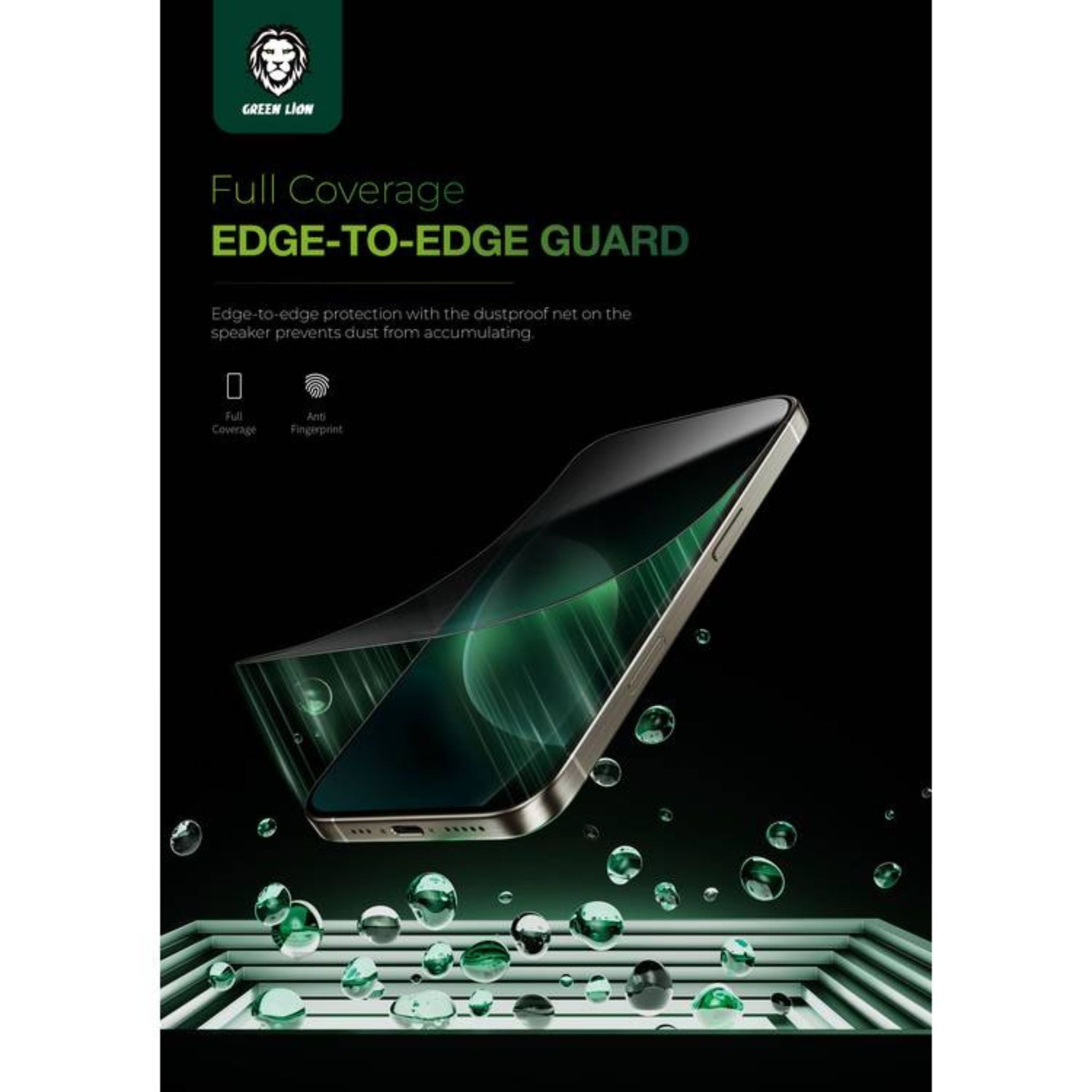 Green Lion 9H Steve Privacy Full Glass Screen Protector for iPhone 16 Plus, Anti-Scratch, Side View Blocking, Highly Responsive, Grease Resistance, Anti-Fingerprint - Black