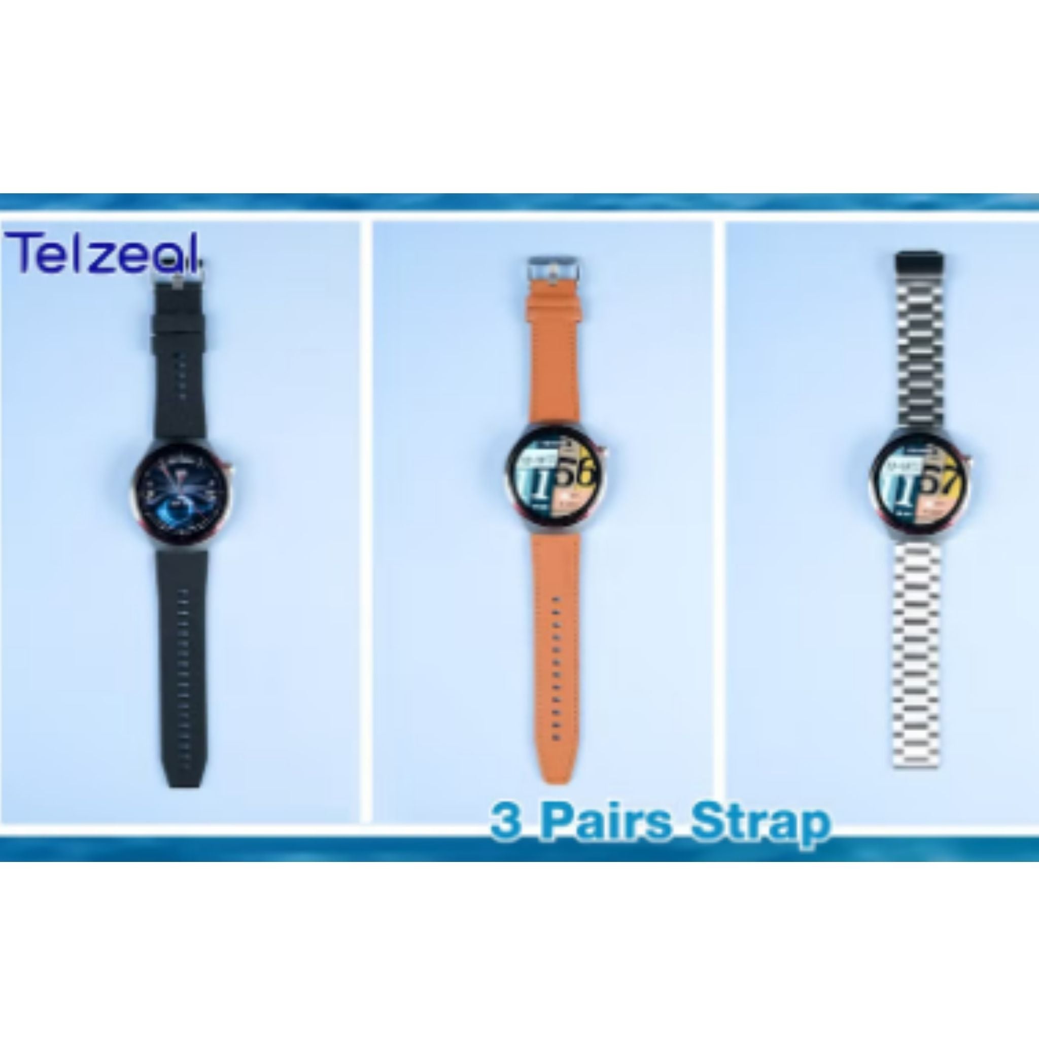Telzeal WH 04 Pro Max Screen Waterproof Smartwatch With Curved Display 3 Pair Straps and Charging Cable Designed for Mens and Boys- Silver