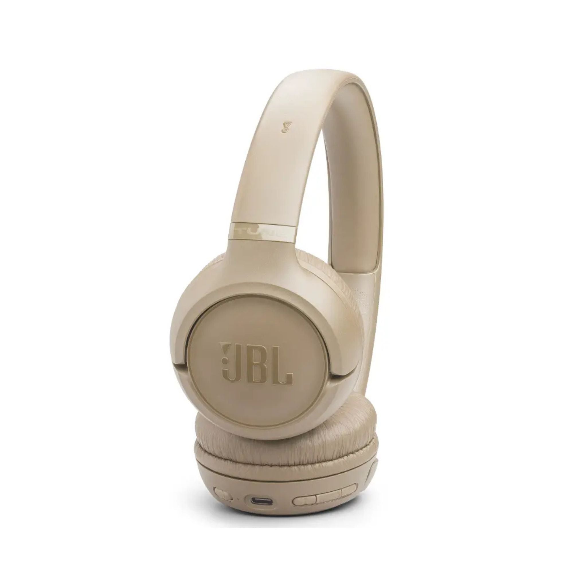 JBL Tune 530BT Wireless On-Ear Bluetooth Headphones with Pure Bass Sound, 76H Battery Life, Dual Beamforming Mics, Multi-Point Bluetooth 6.0, Foldable & Lightweight – Beige