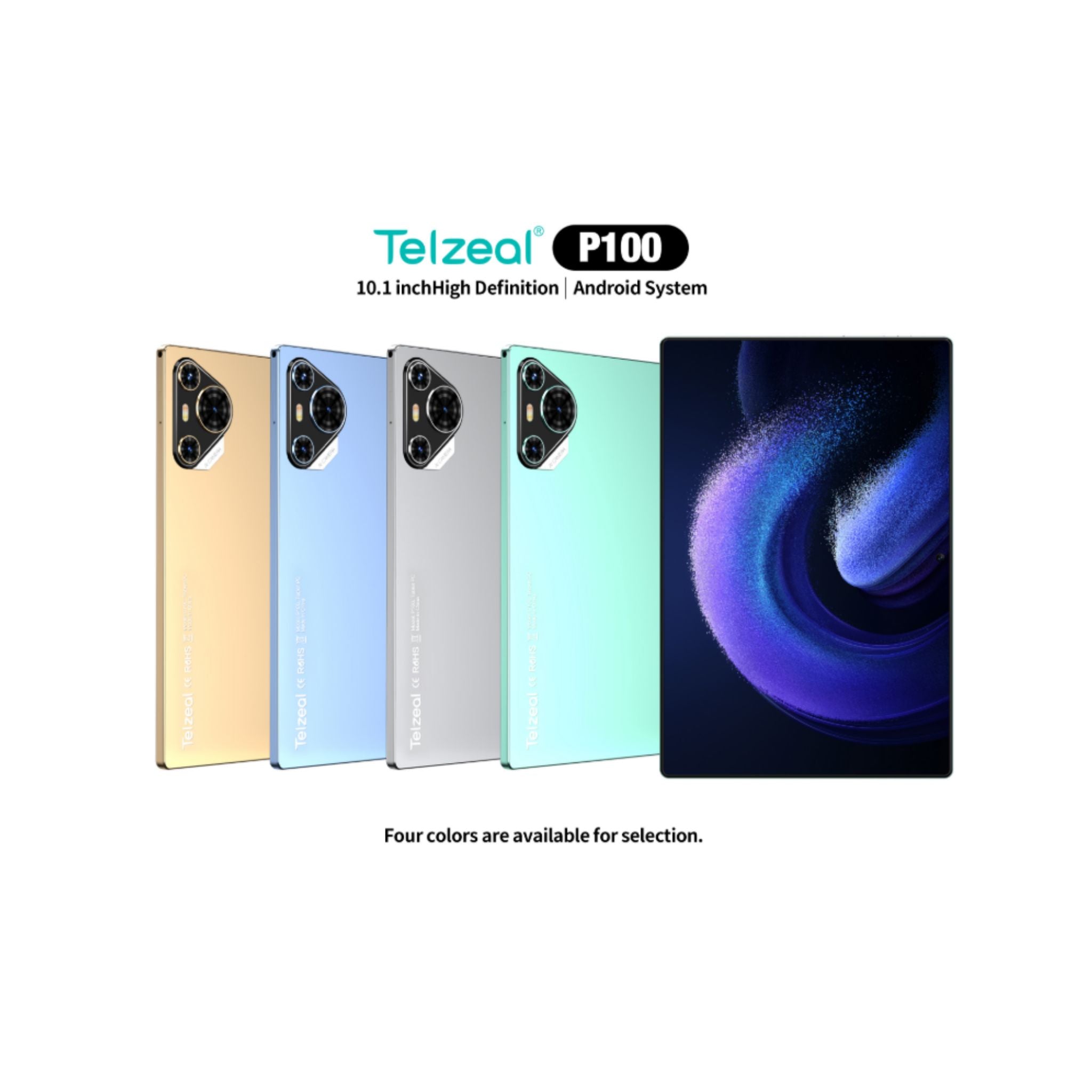 Telzeal P100 10.1 Inch Android 13 Tablet with 5G WiFi and Dual SIM 8GB RAM 512GB ROM 8000 mAh High Capacity Battery Wireless Keyboard and Mouse_Grey