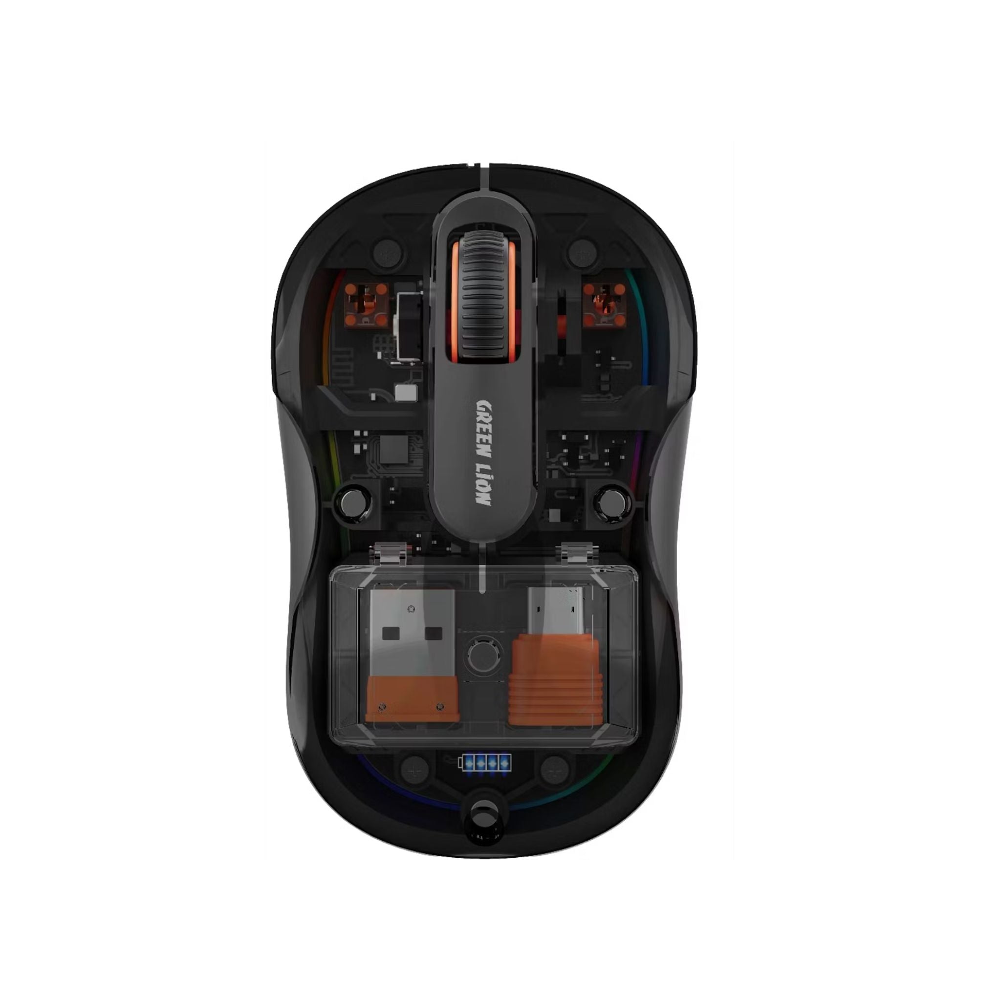 Green Lion Wireless Turtle Mouse, Connects to Up to 3 Devices Simultaneously, 3 Million Times Clicking Life, Up to 2400DPI Resolution, Rechargeable 400mAh Battery, 10m Distance Range - Black