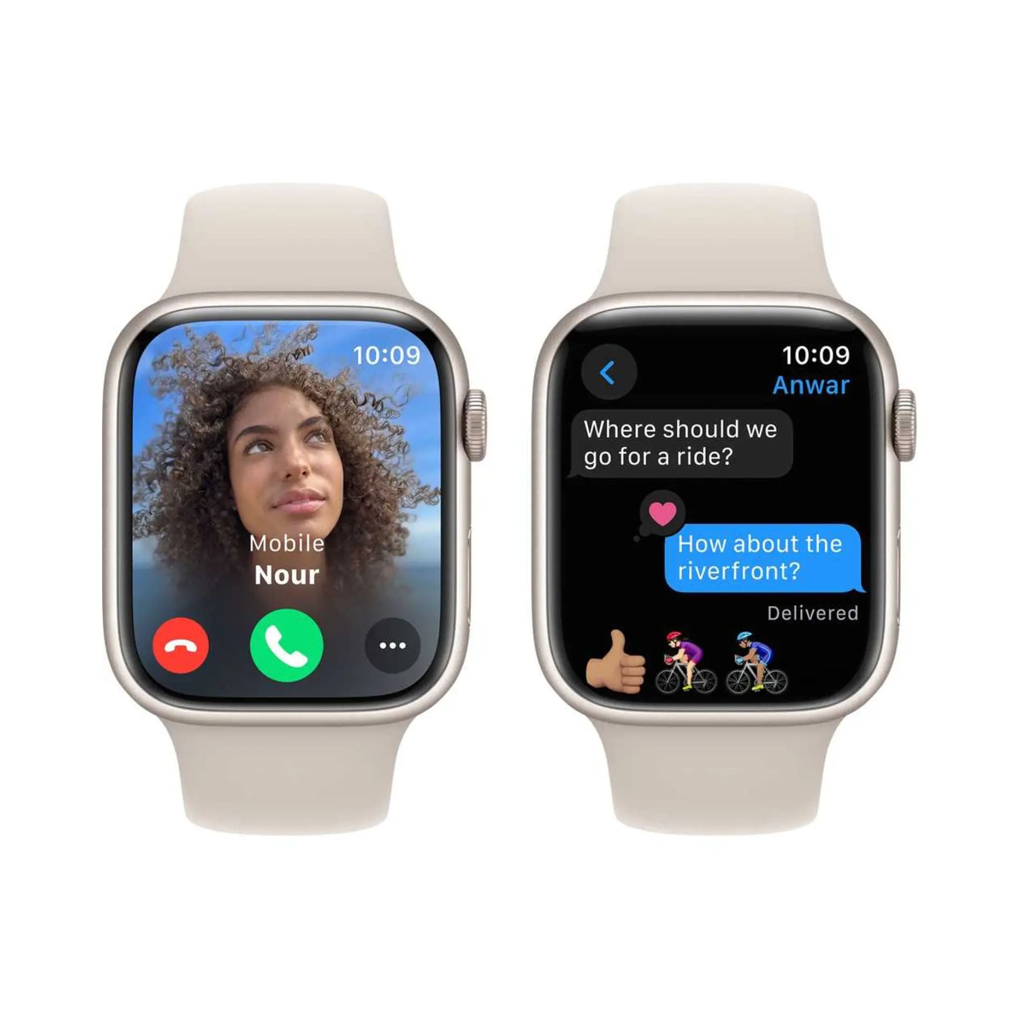 Apple Watch Series 9 GPS + Cellular 45mm Starlight Aluminium Case With Starlight Sport Band