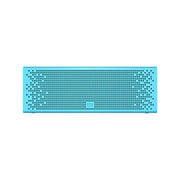 Blue rectangular speaker on a white background