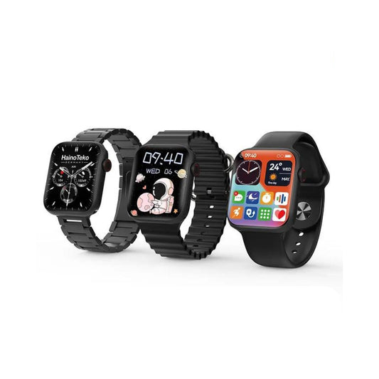 Haino Teko Germany SQ-11 Mini Smart Watch with Real Waterproof Along 3 Straps Real Amoled Screen_Black