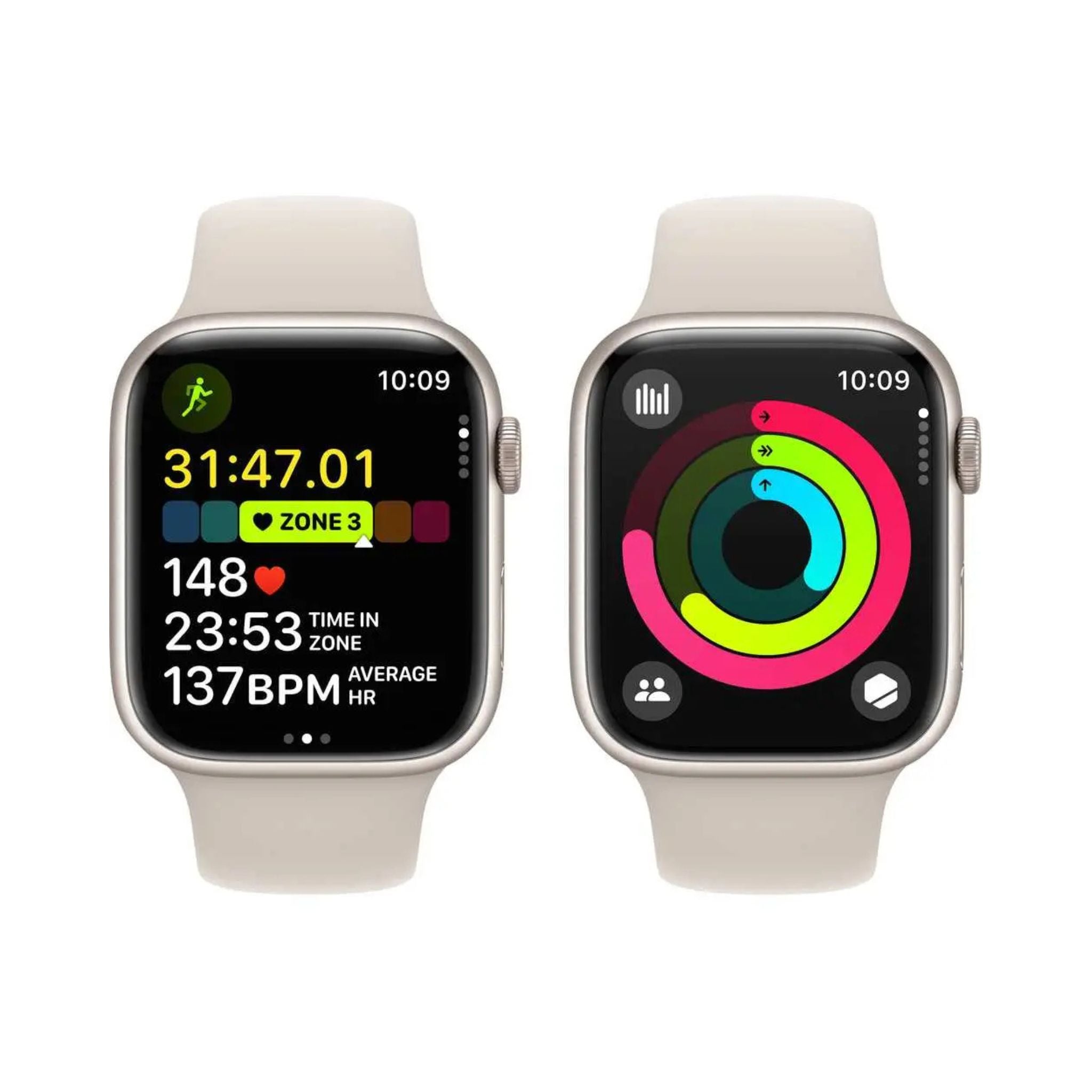 Apple Watch Series 9 GPS + Cellular 45mm Starlight Aluminium Case With Starlight Sport Band